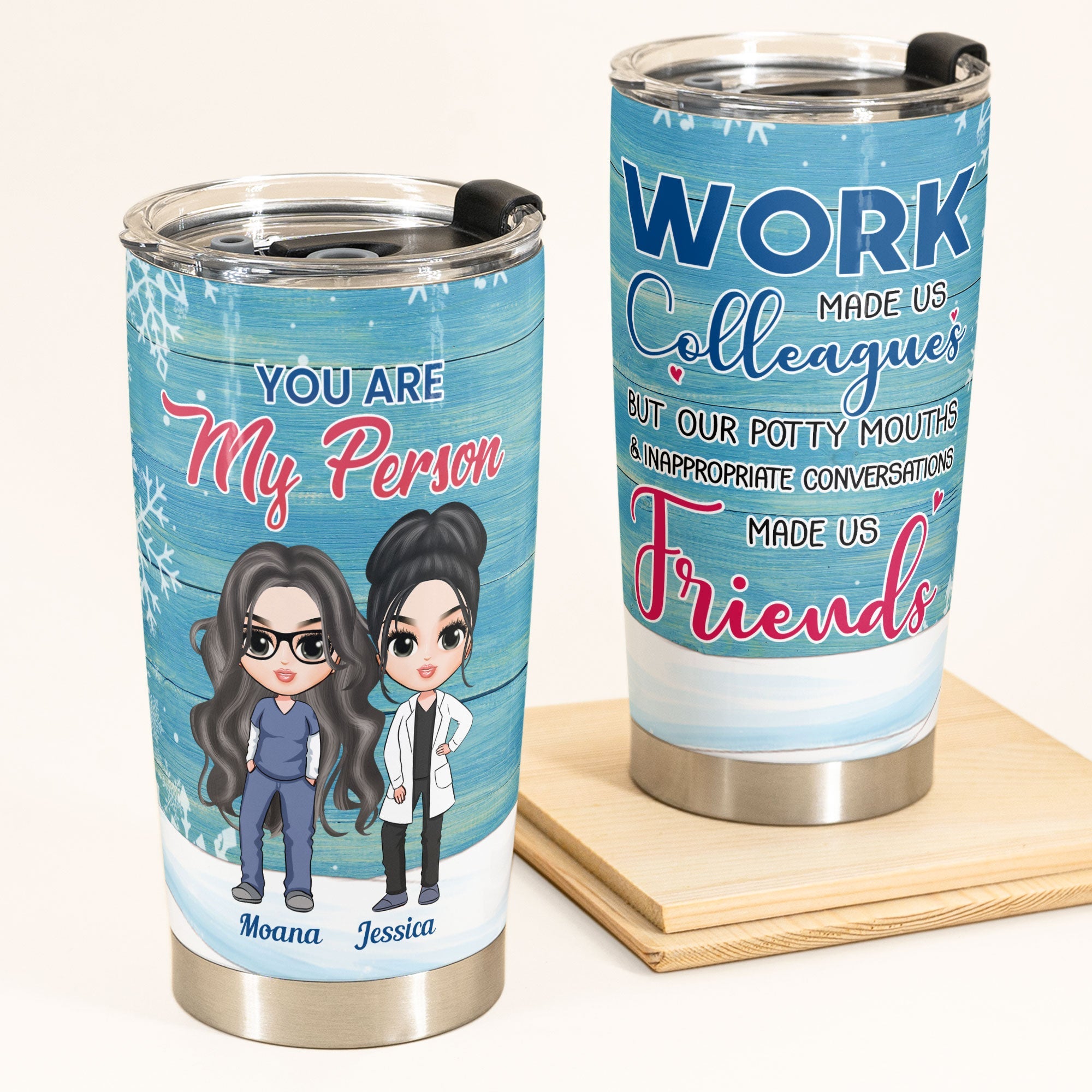 You Are My Person - Personalized Tumbler Cup - Birthday Gift For Nursing Colleagues Ver 2 - Cute Chibi Nurse