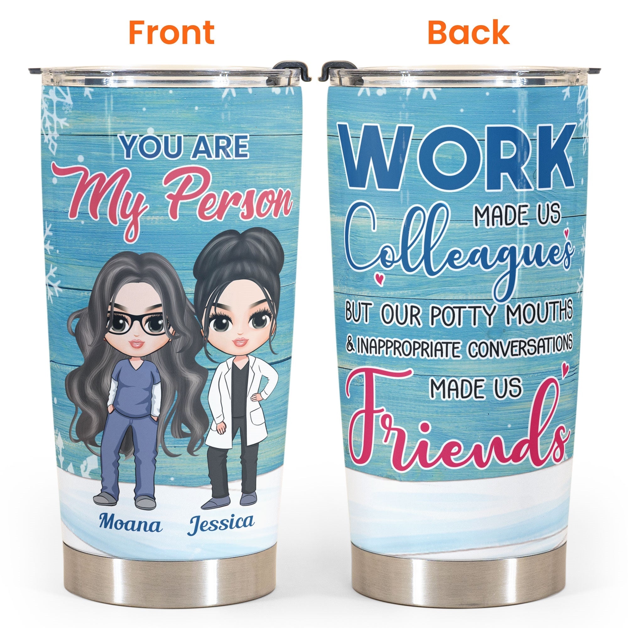 You Are My Person - Personalized Tumbler Cup - Birthday Gift For Nursing Colleagues Ver 2 - Cute Chibi Nurse