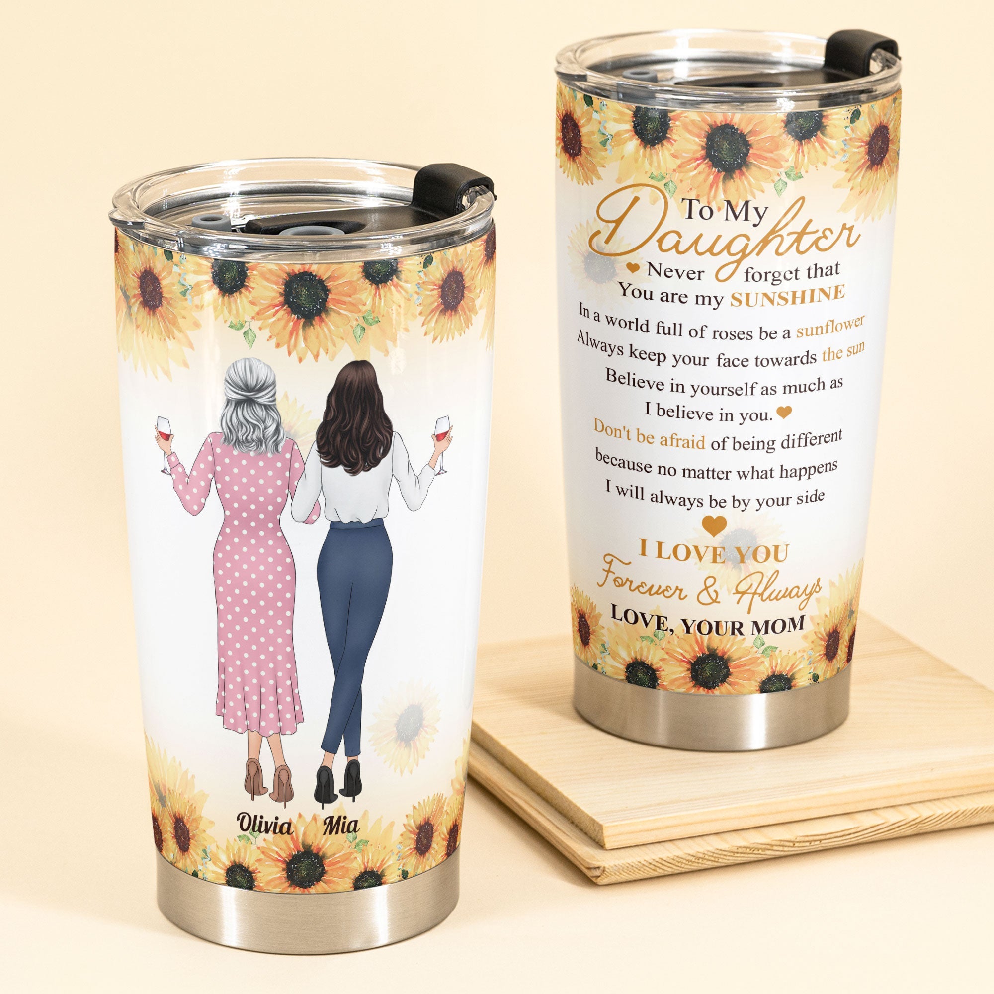 You Are My Sunshine - Personalized Tumbler Cup - Birthday Gift For For Daughter - From Mother