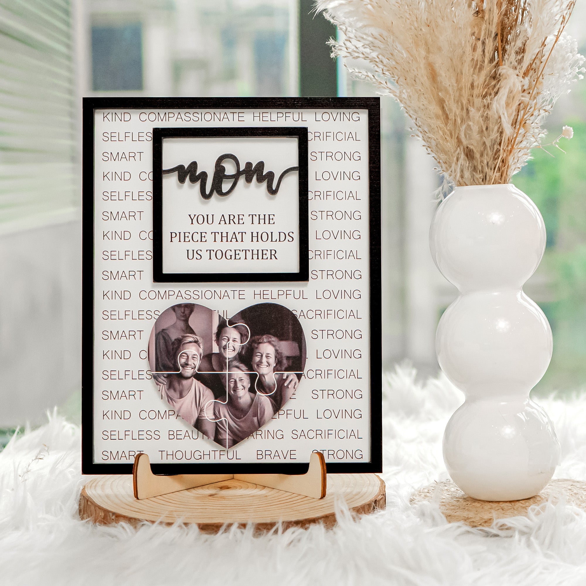 You Are The Piece That Holds Us Together - Personalized Wooden Photo Plaque