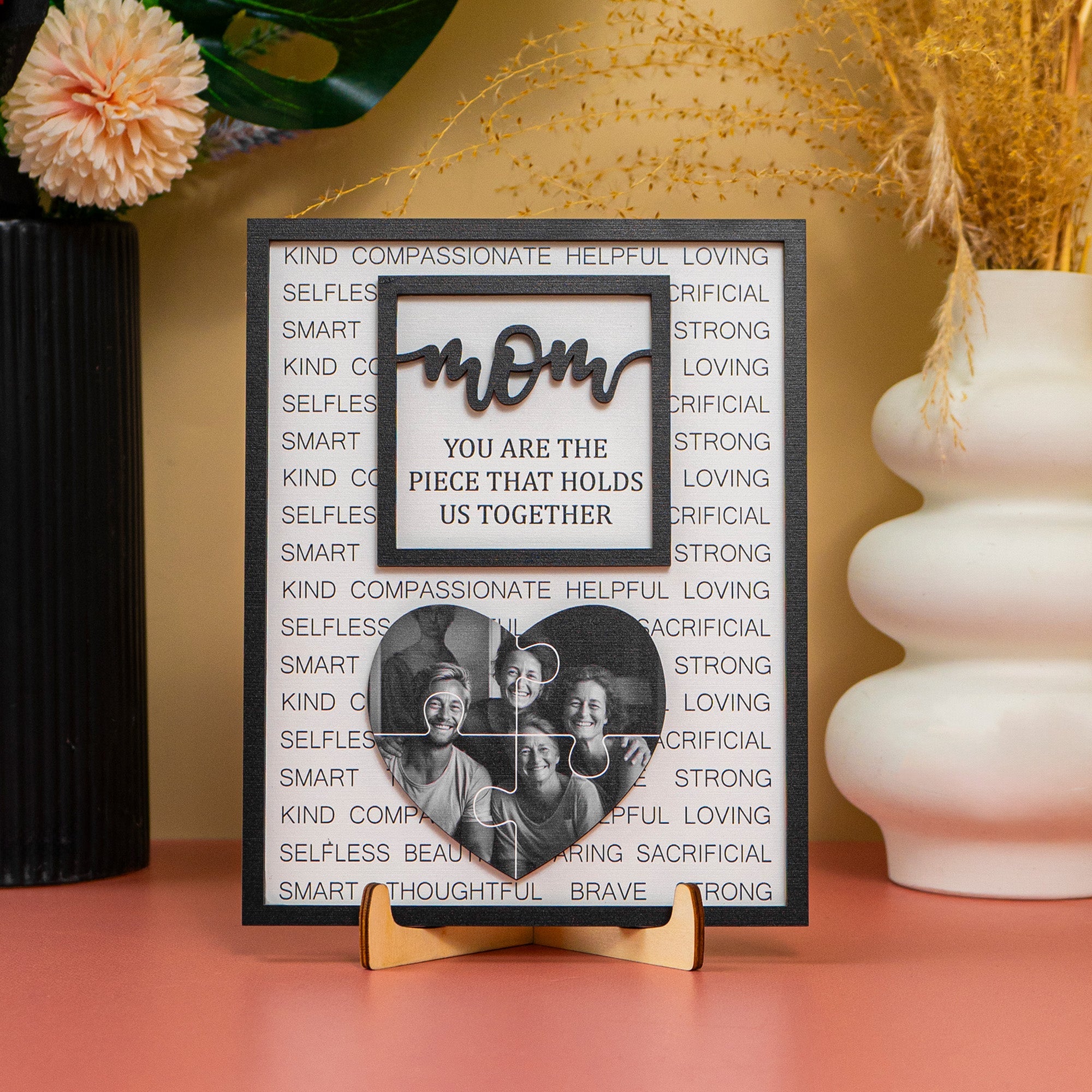 You Are The Piece That Holds Us Together - Personalized Wooden Photo Plaque