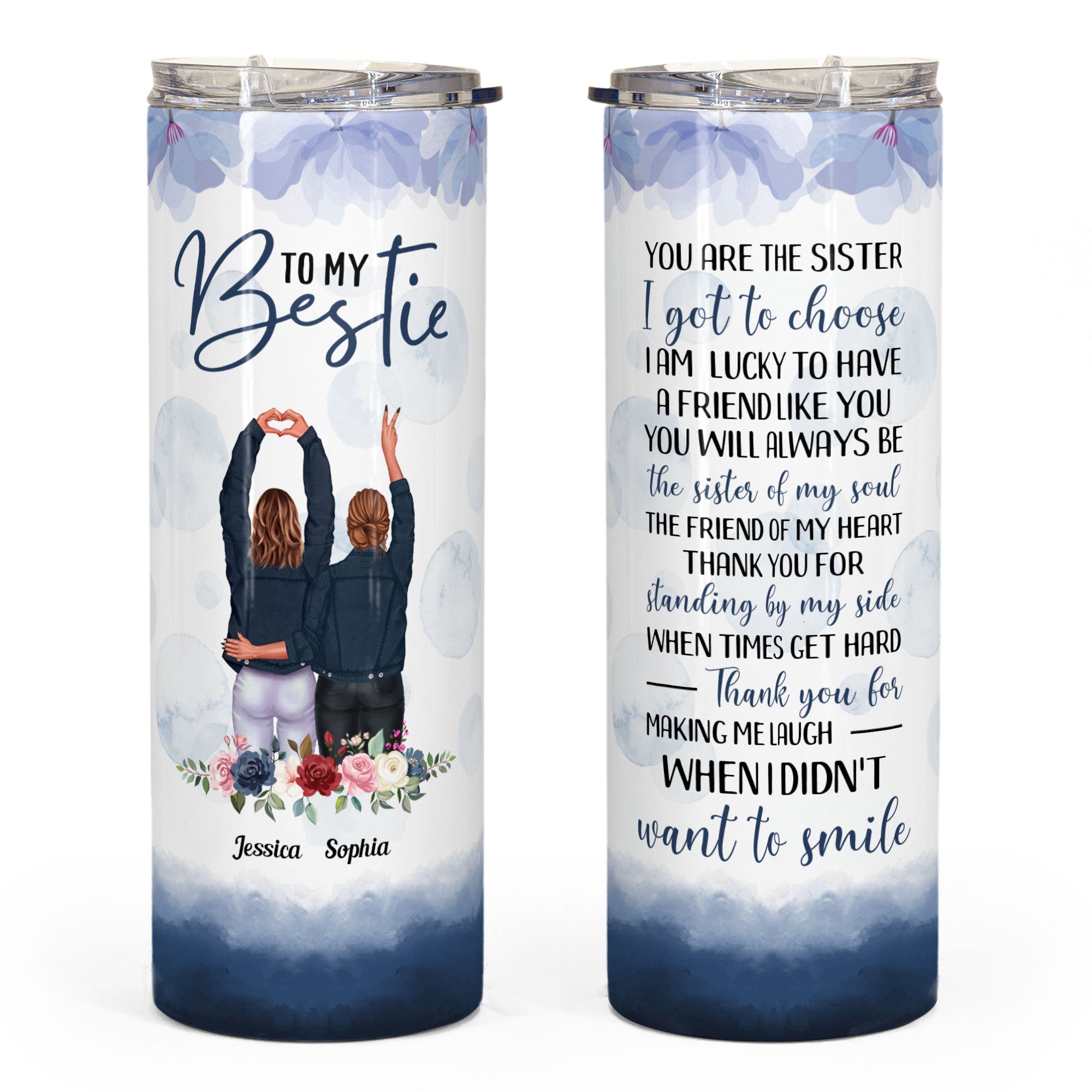 You Are The Sister I Got Choose - Personalized Skinny Tumbler