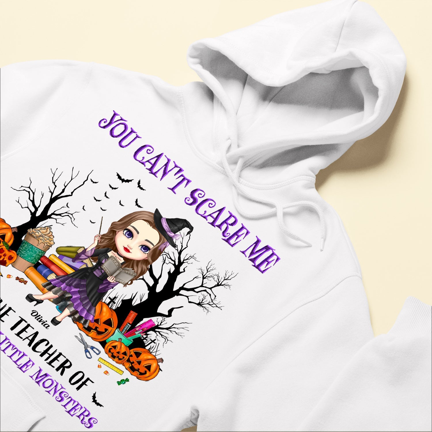 You Can't Scare Me I'm A Teacher - Personalized Shirt - Halloween, Birthday, Funny Gift For Teachers, Halloween Lovers, Teacher Assistants