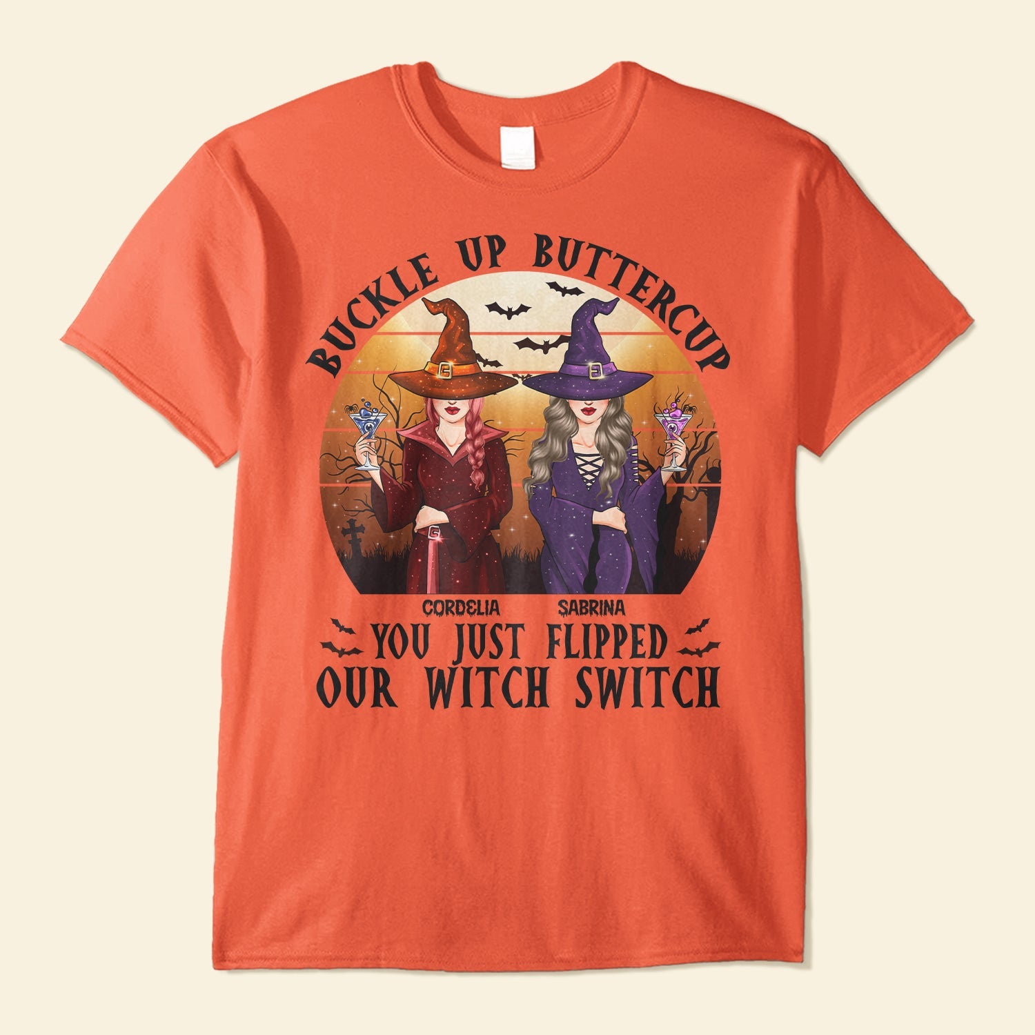 You Just Flipped Our Witch Switch - Personalized Shirt - Halloween Gift For Witches - Witch Upper Body