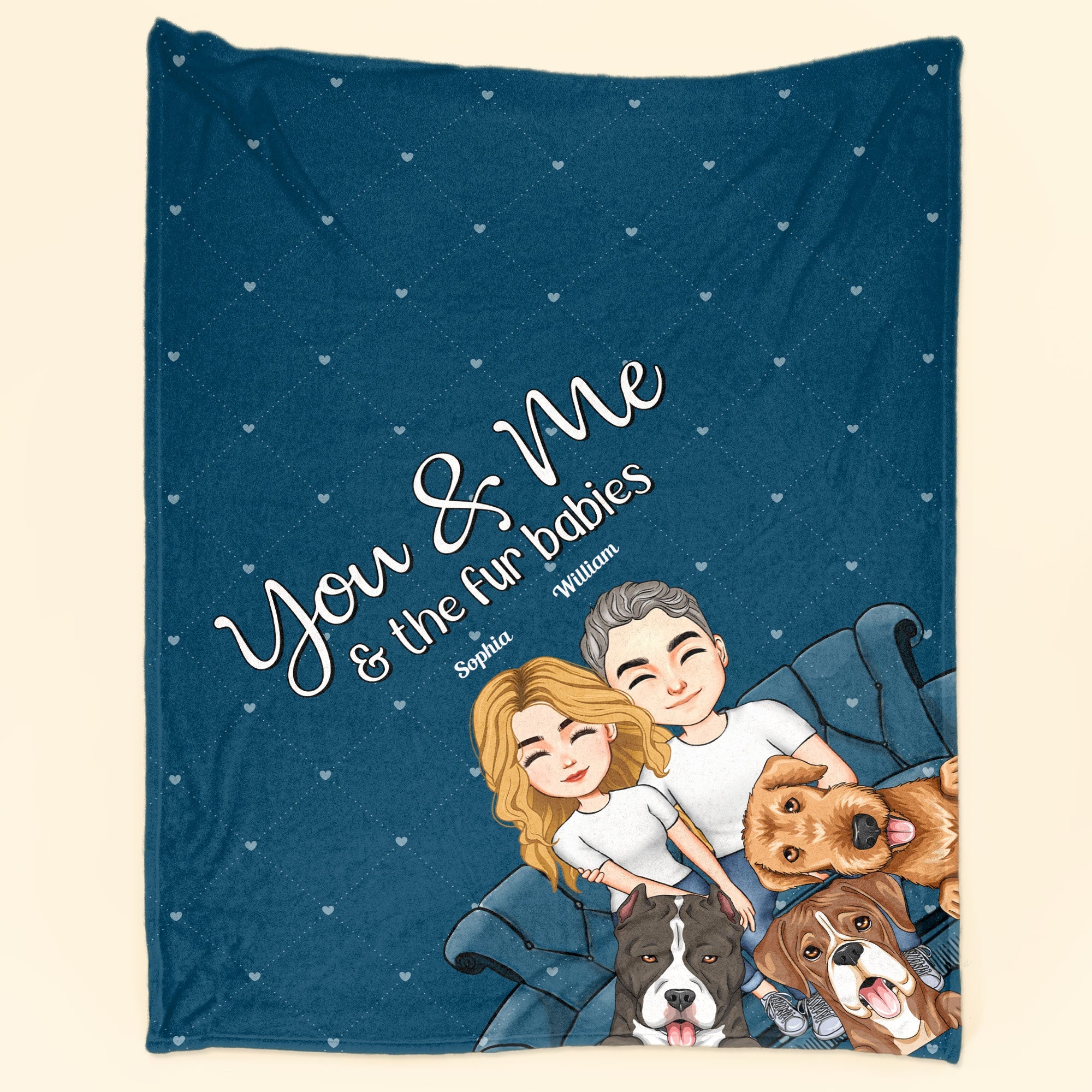 You Me And Fur Babies - Personalized Blanket