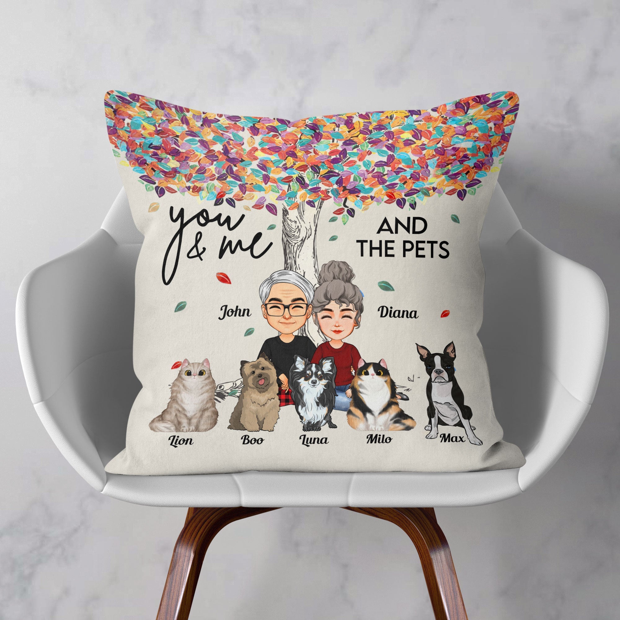 You Me And The Fur Babies - Personalized Pillow (Insert Included)