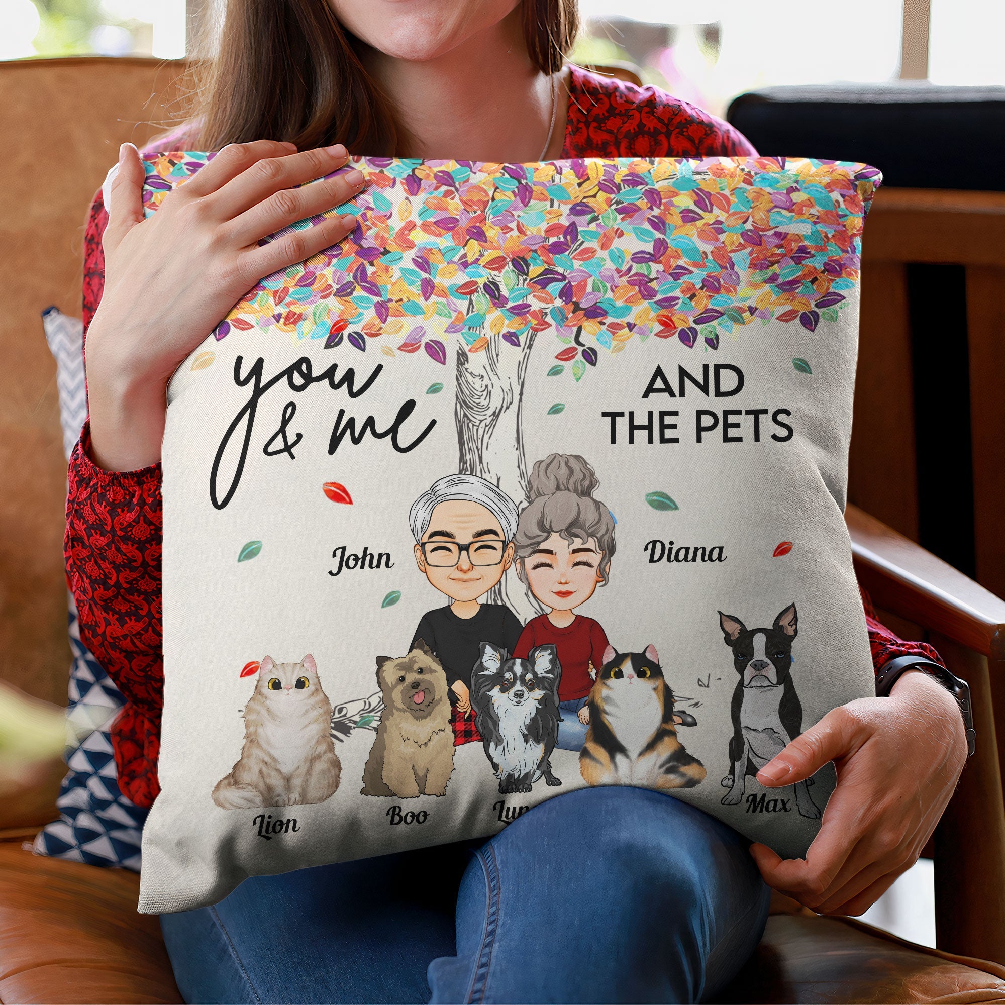 You Me And The Fur Babies - Personalized Pillow (Insert Included)