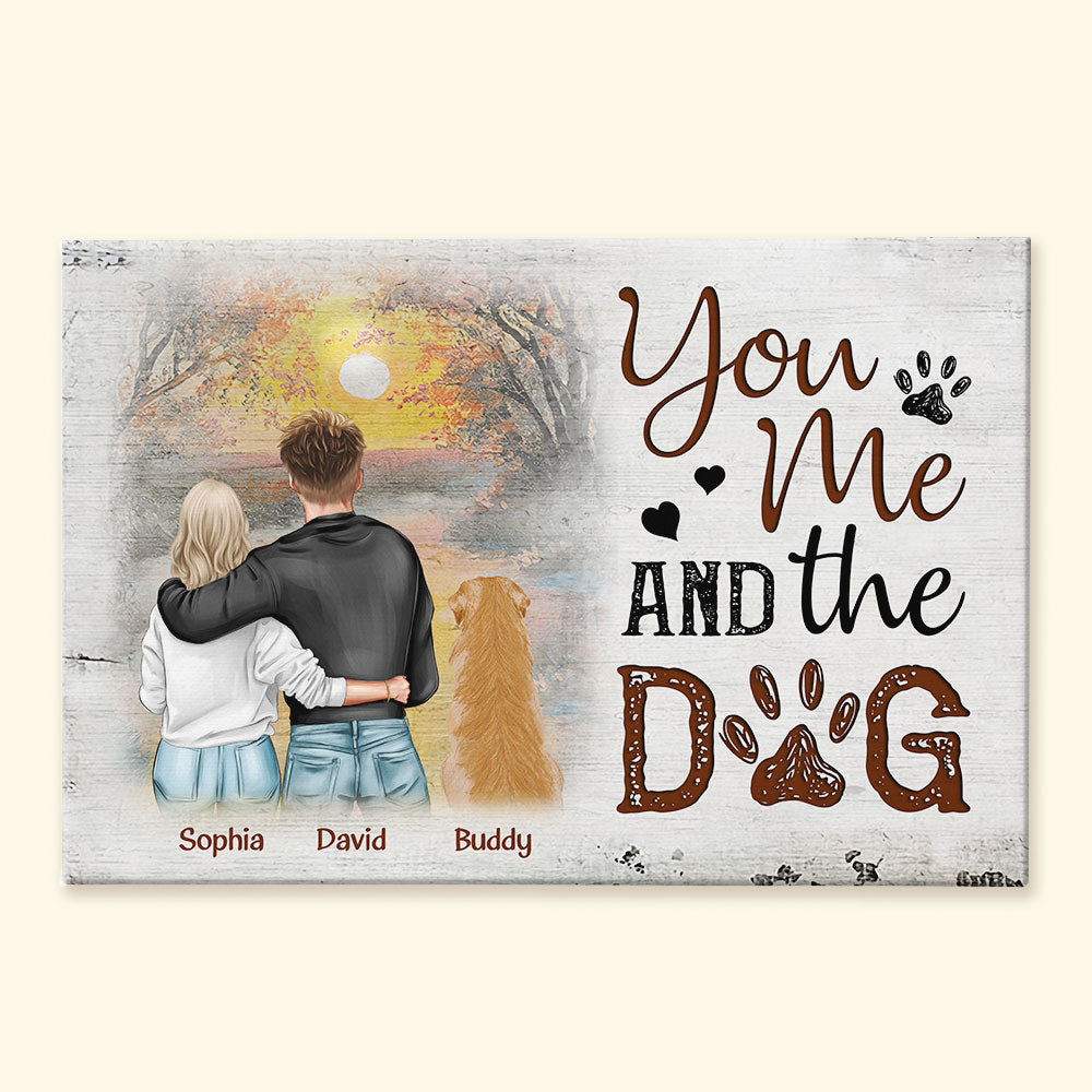 You, Me & The Dogs - Personalized Poster/Wrapped Canvas - Anniversary, Birthday Gift For Husband, Wife, Pet Parents, Dog Mom, Dog Dad