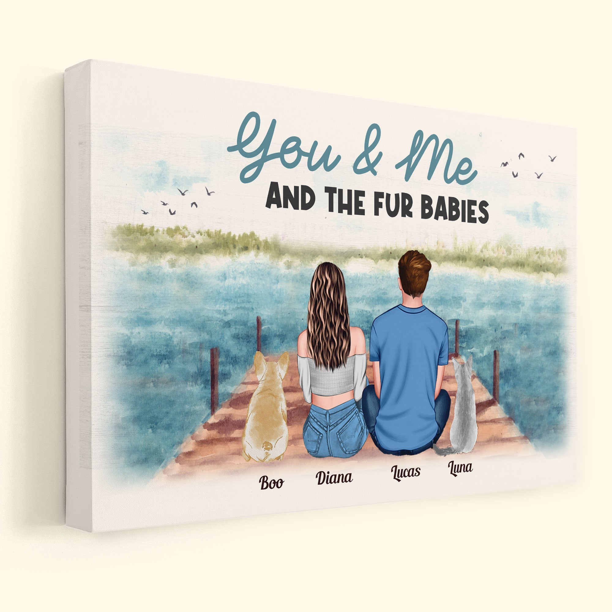 You Me & The Fur Babies - Personalized Wrapped Canvas