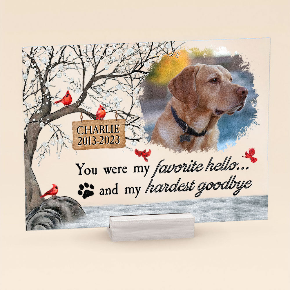 You Were My Favorite Hello And My Hardest Goodbye - Personalized Acrylic Photo Plaque