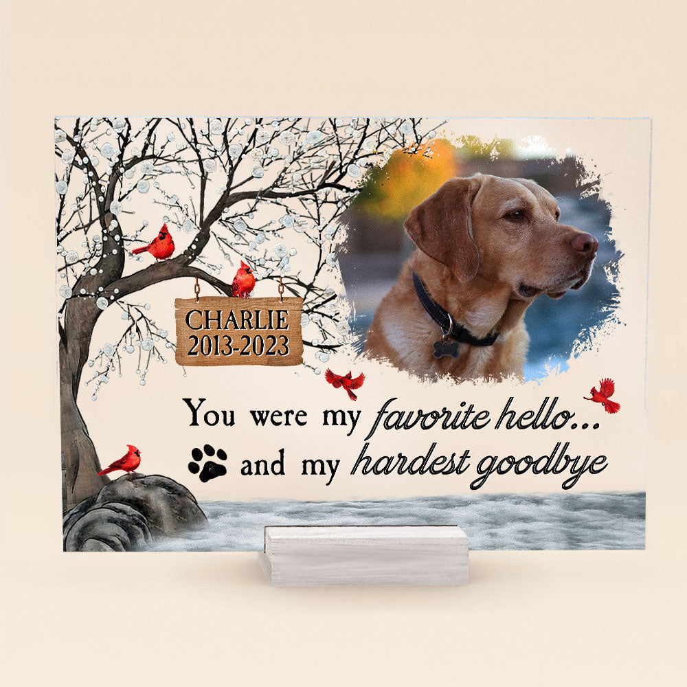 You Were My Favorite Hello And My Hardest Goodbye - Personalized Acrylic Photo Plaque