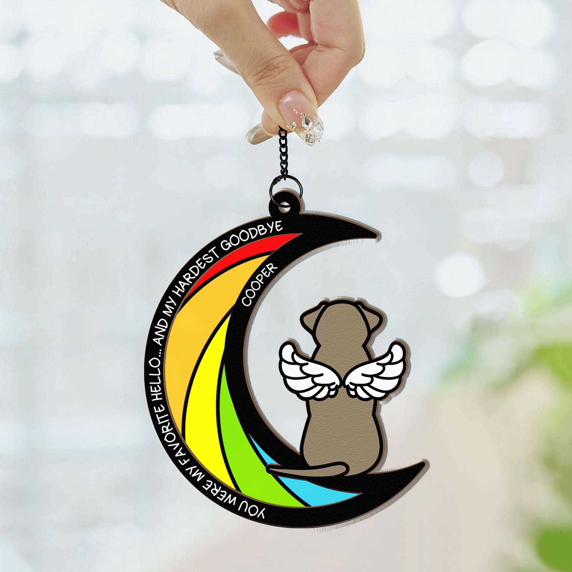 You Were My Hardest Goodbye - Personalized Window Hanging Suncatcher Ornament