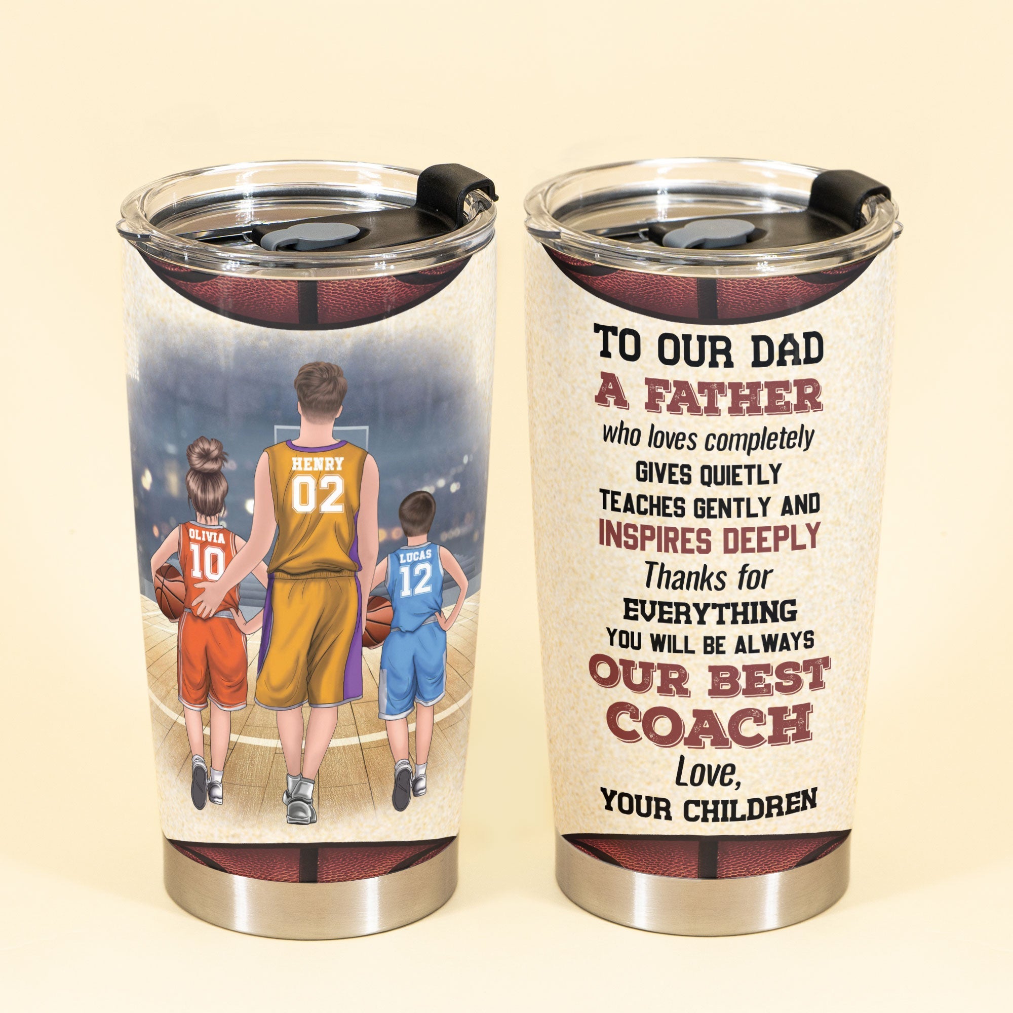 You Will Be Always My Best Coach - Personalized Tumbler Cup - Father's Day, Birthday Gift For Basketball Dad, Father,Basketball Dad Coach