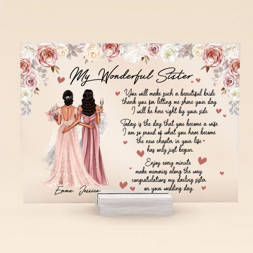 You Will Make Such A Beautiful Bride - Personalized Acrylic Plaque - Wedding Gift For Sister, Bride