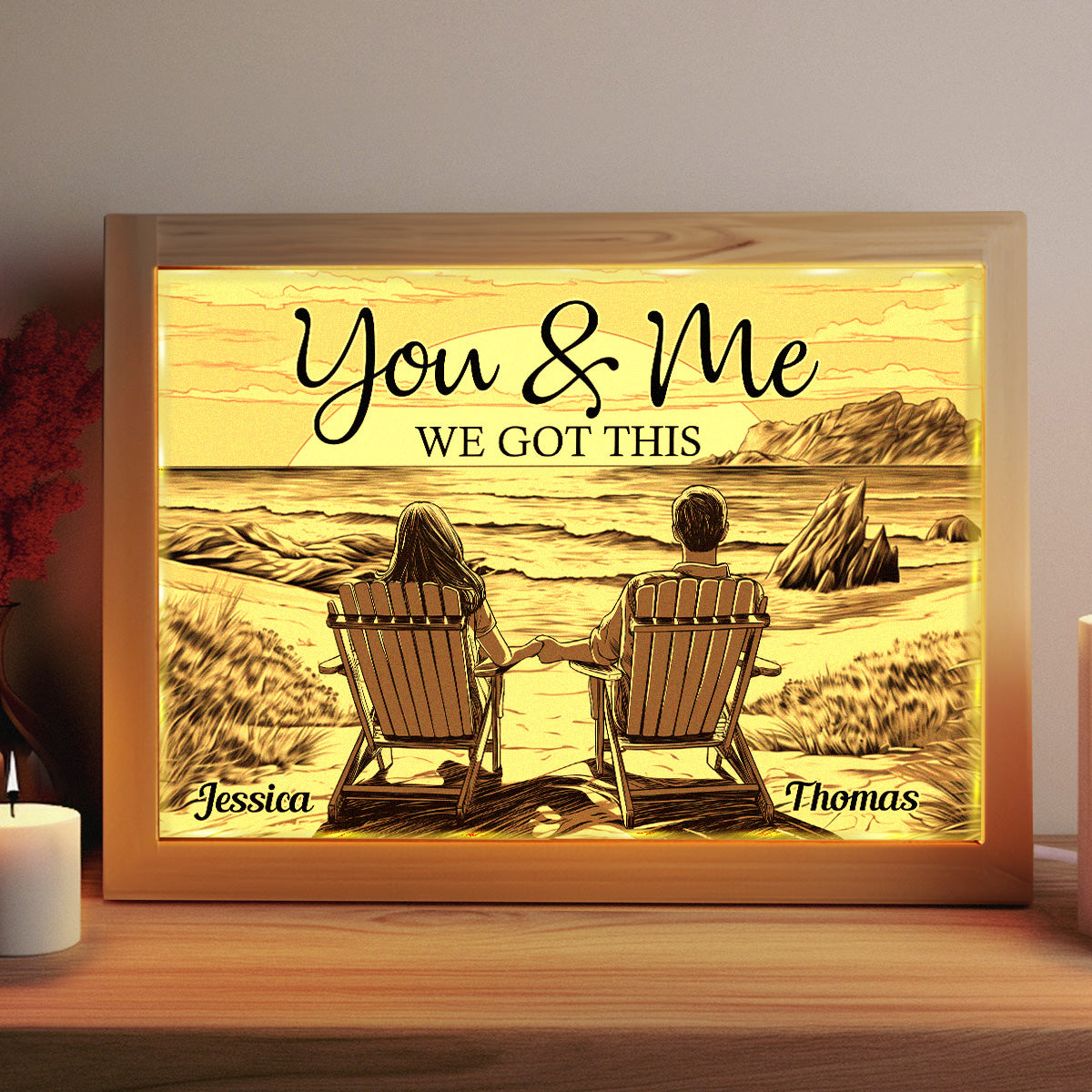 You & Me We Got This - Personalized Frame Light Box