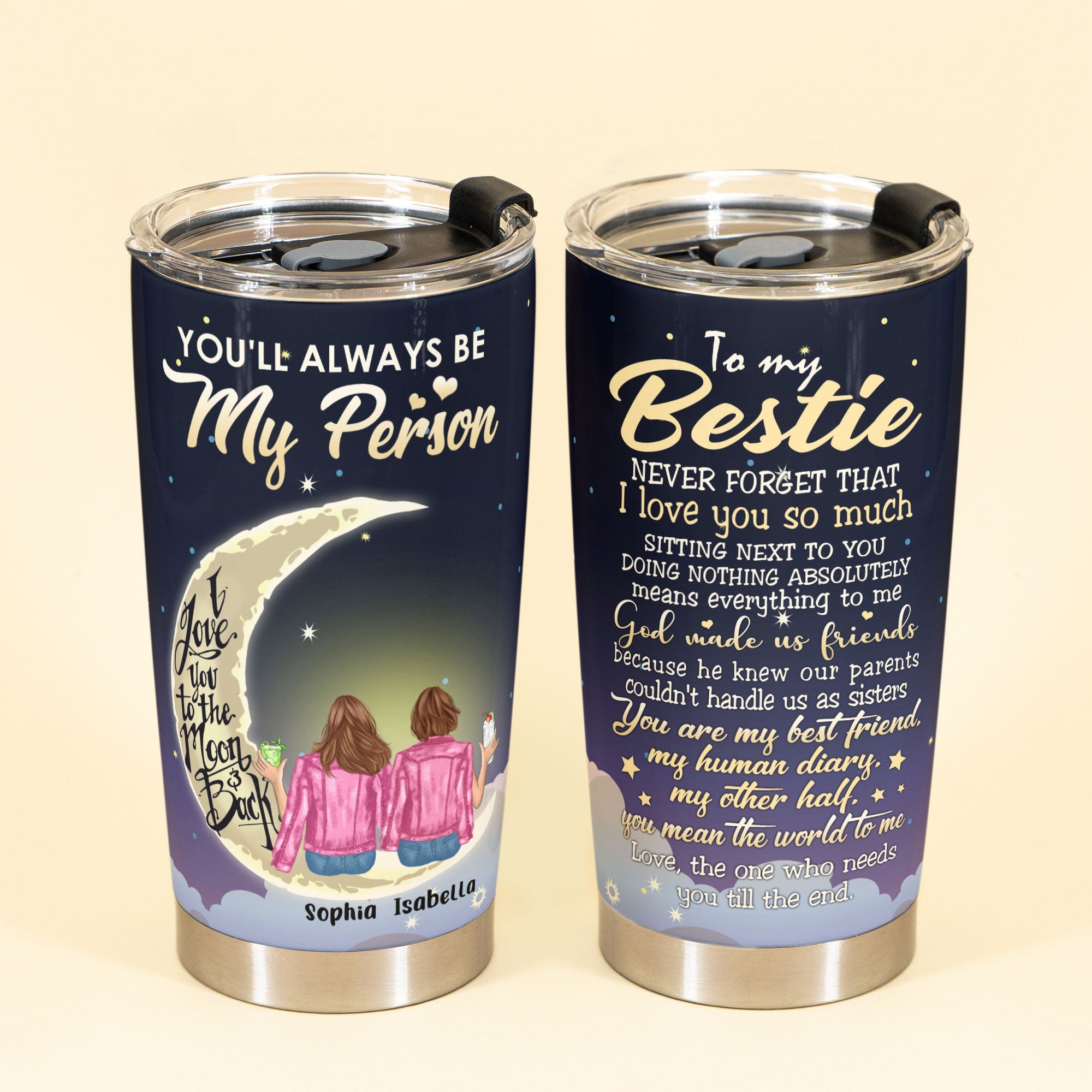 You Are My Person You Mean The World To Me, Friend Custom Tumbler, Gift For Friends, Best Friends, Besties, Girls-Macorner