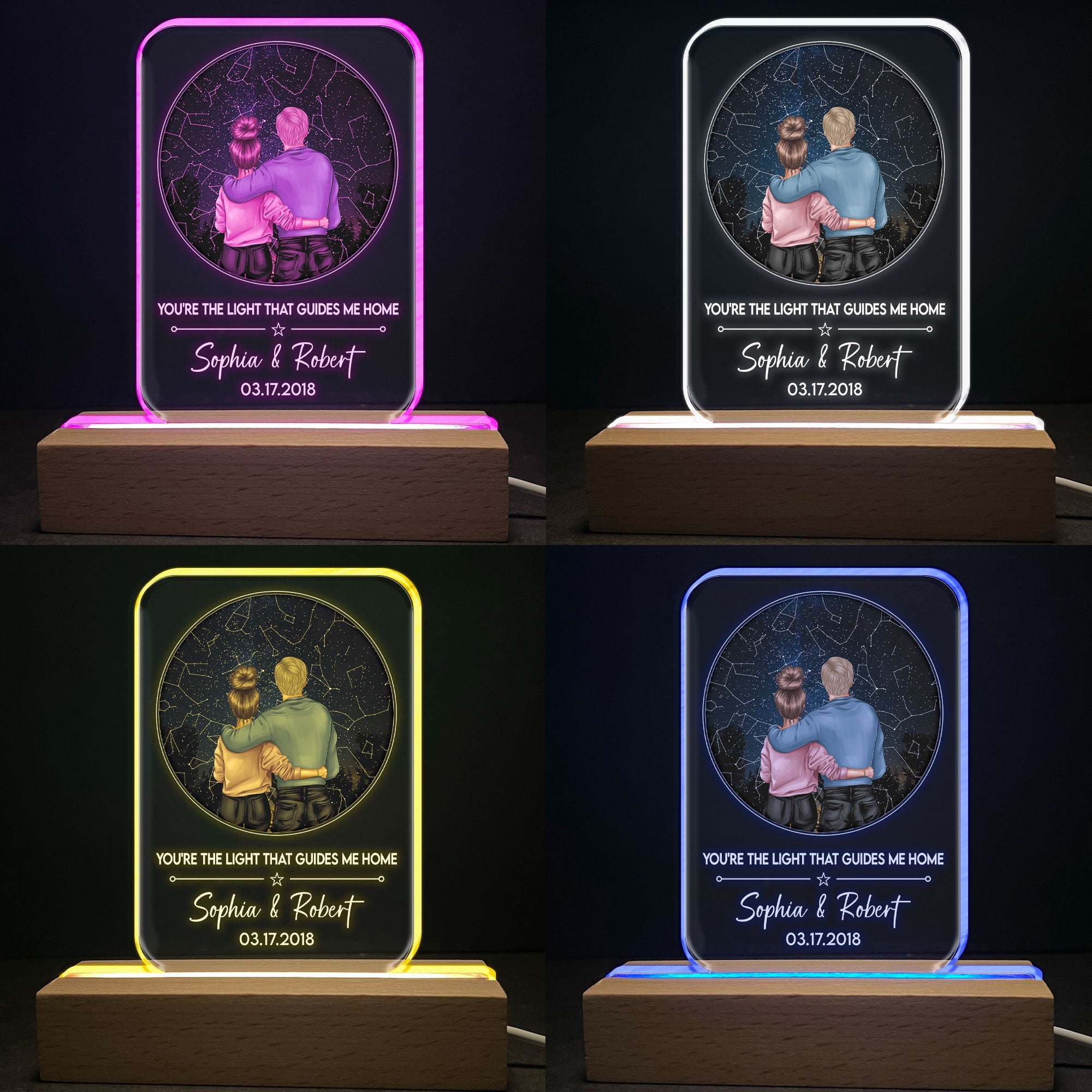 You're The Light That Guides Me Home - Personalized LED Light