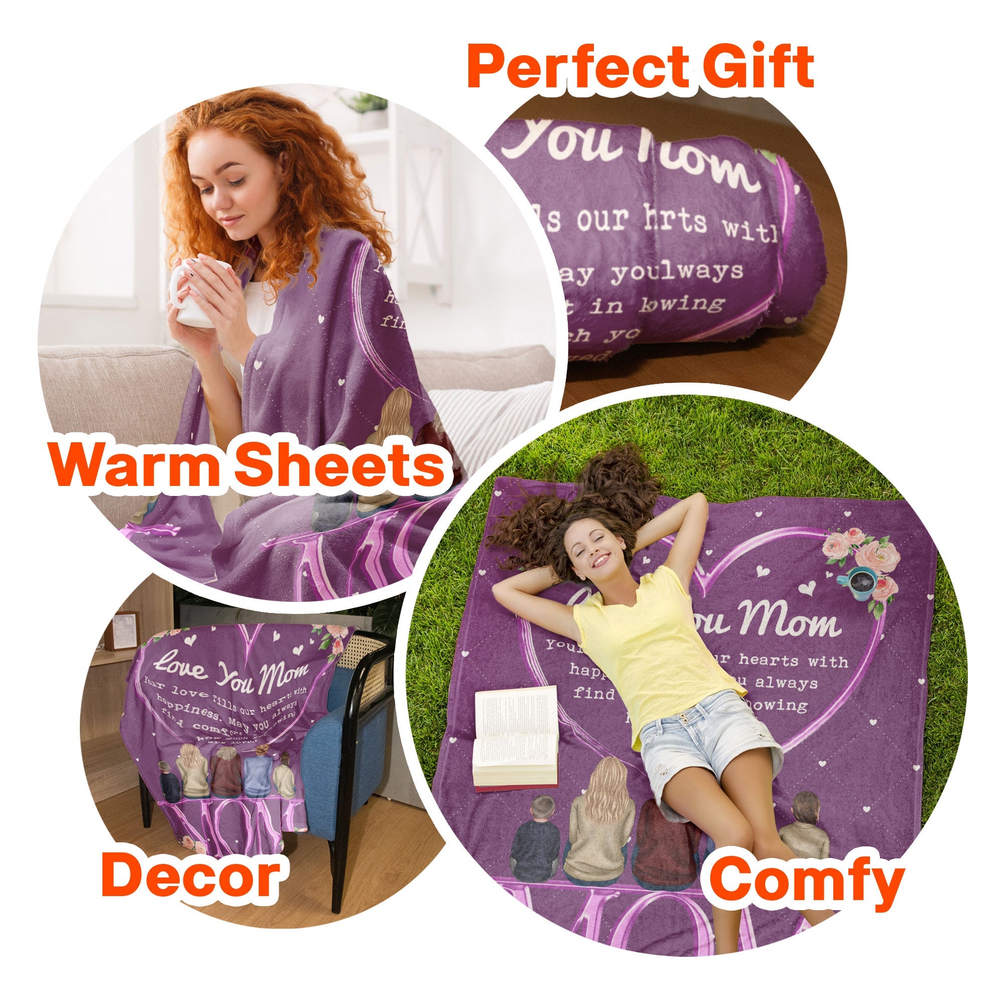 Your Love Fills Our Hearts With Happiness - Personalized Blanket - Mother's Day, Loving Gift For Mom, Mother, Mommy