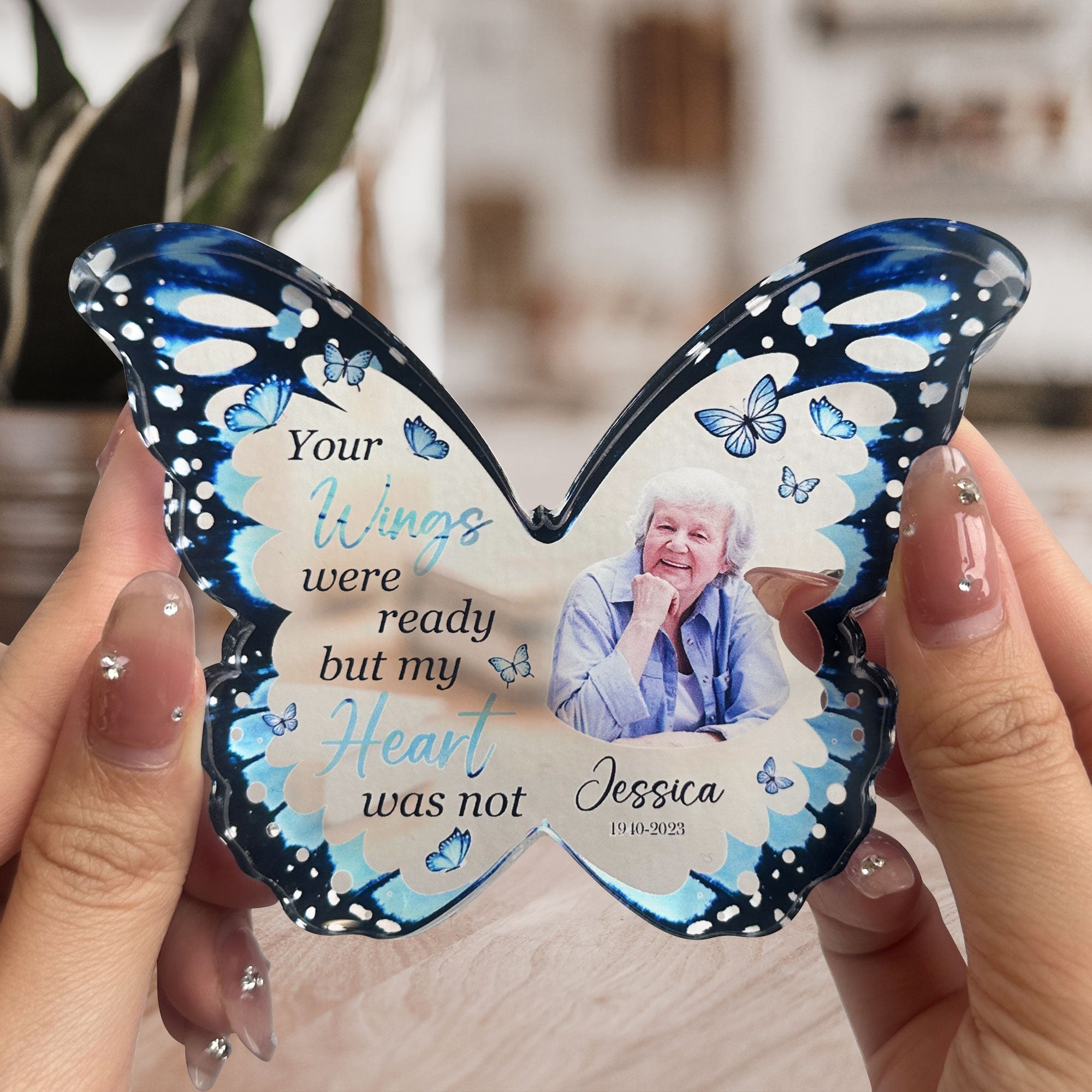 Your Wings Were Ready But My Heart Was Not - Personalized Acrylic Photo Plaque