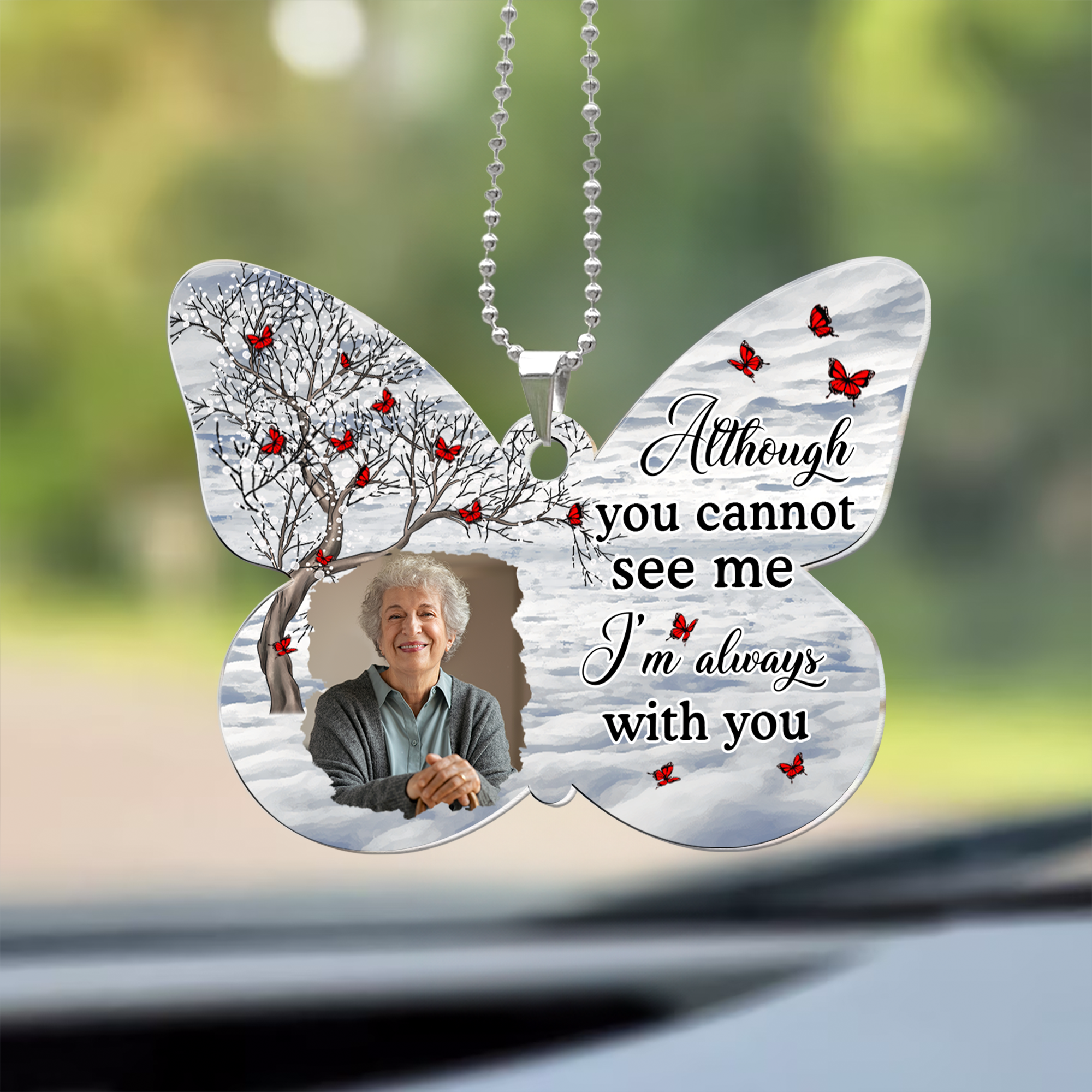 Your Wings Were Ready But My Heart Was Not - Personalized Photo Rear View Mirror Accessory