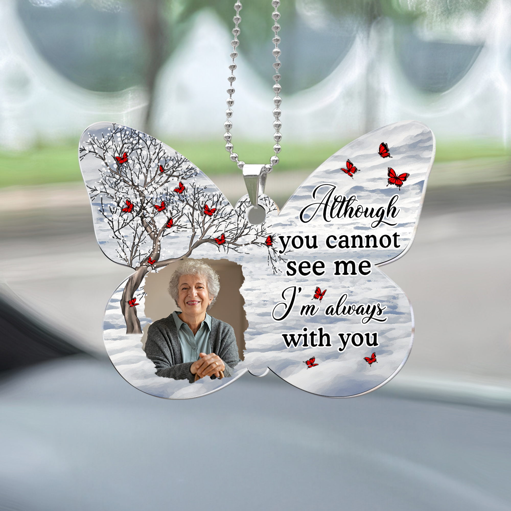 Your Wings Were Ready But My Heart Was Not - Personalized Photo Rear View Mirror Accessory