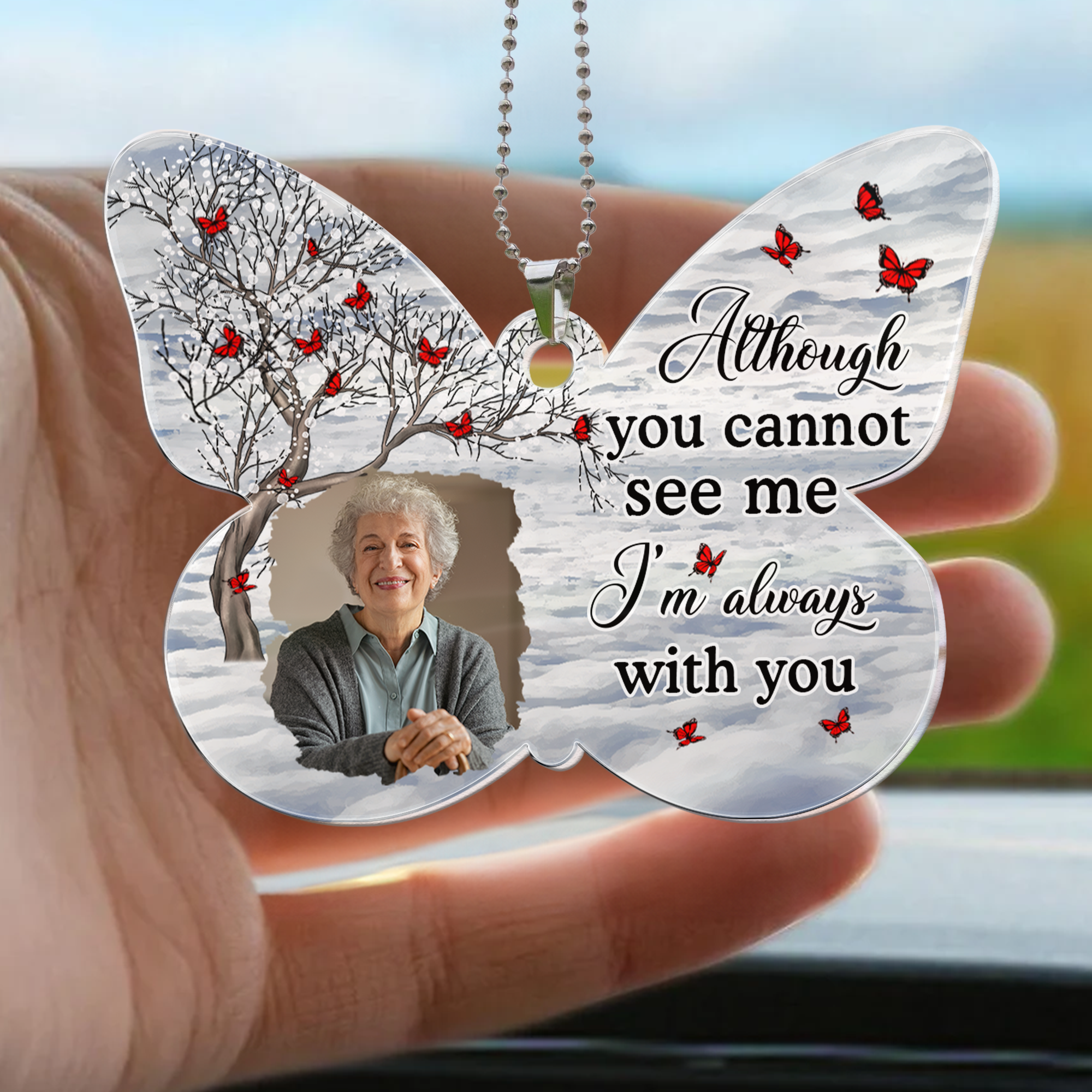 Your Wings Were Ready But My Heart Was Not - Personalized Photo Rear View Mirror Accessory