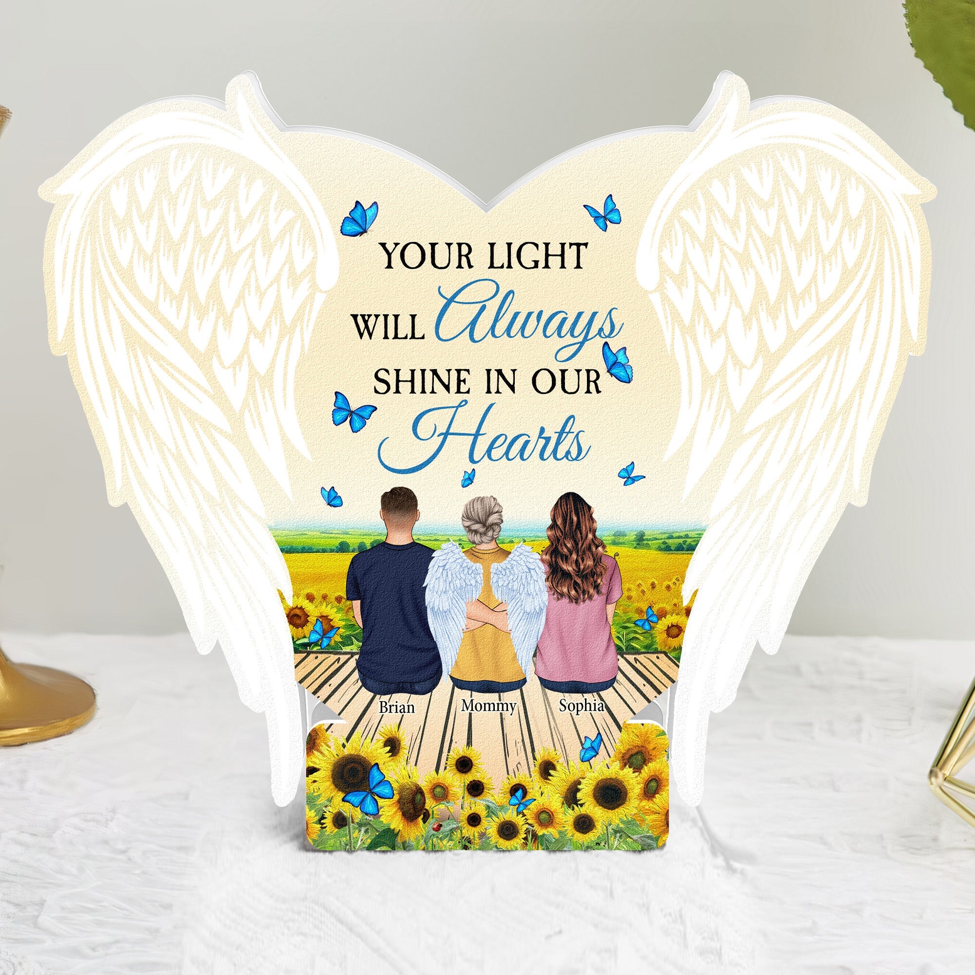 Your Wings Were Ready But Our Hearts Were Not - Personalized Light Box