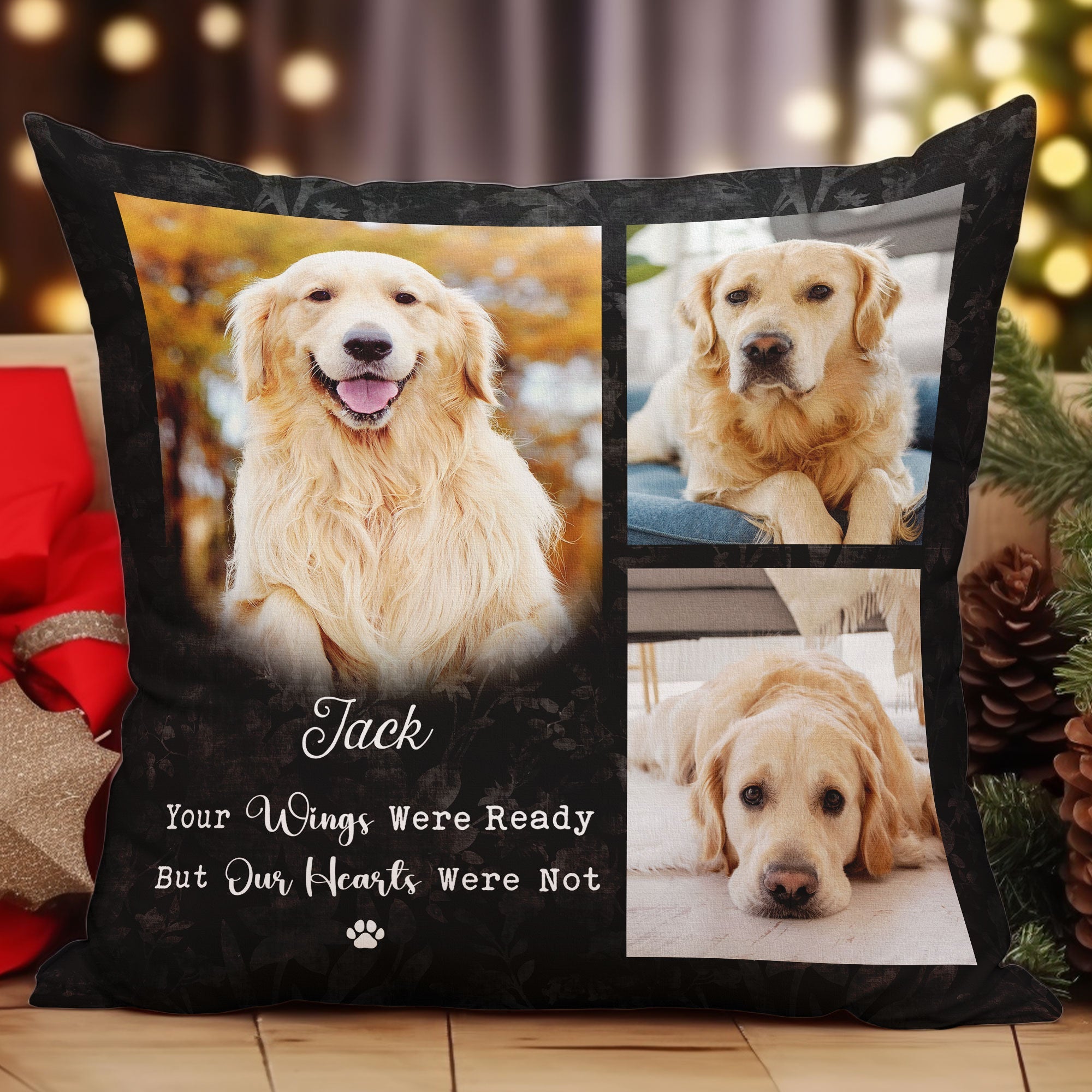 Your Wings Were Ready But Our Hearts Were Not - Personalized Photo Pillow (Insert Included)