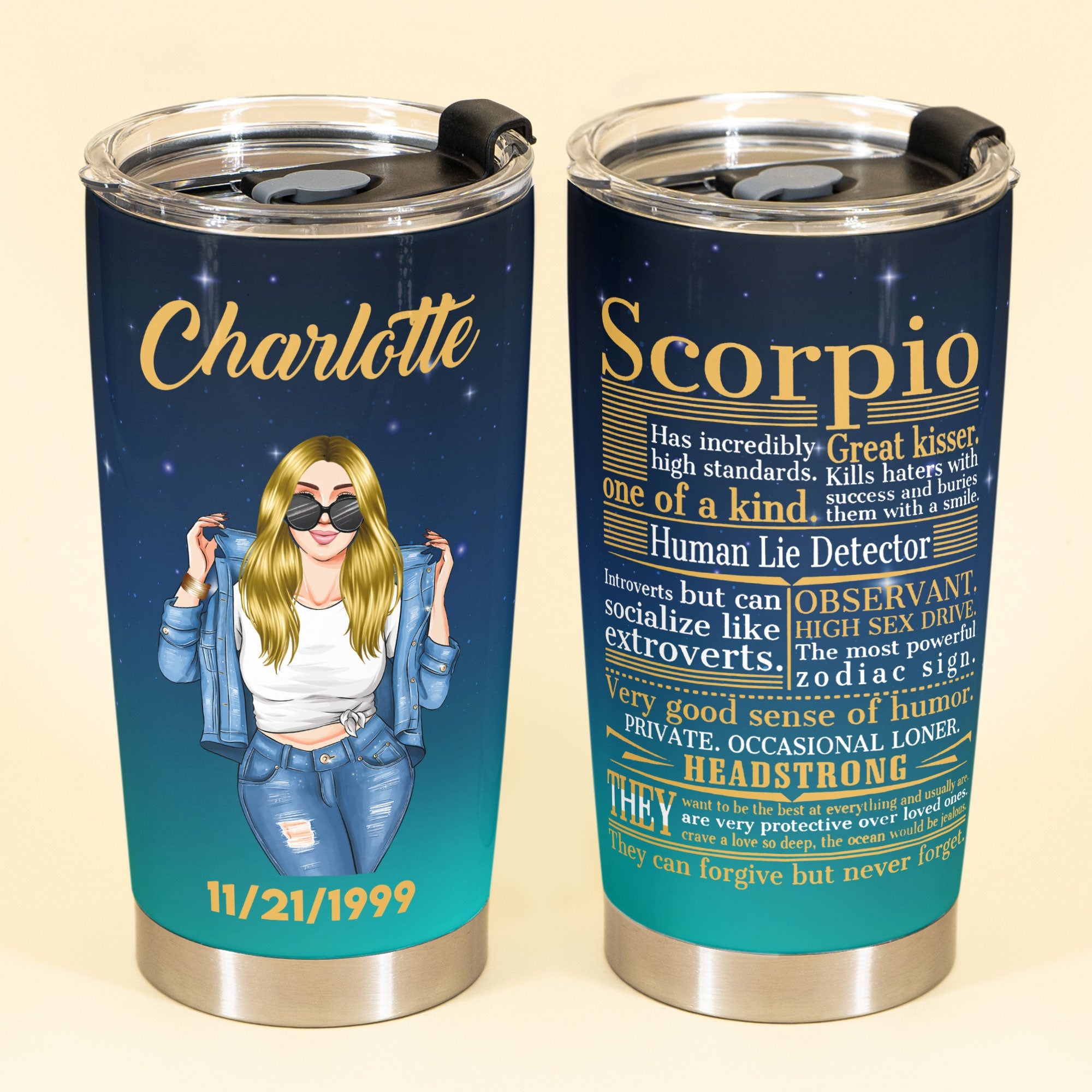 Zodiac One Of A Kind - Personalized Tumbler Cup - Gift For Astrology Lovers