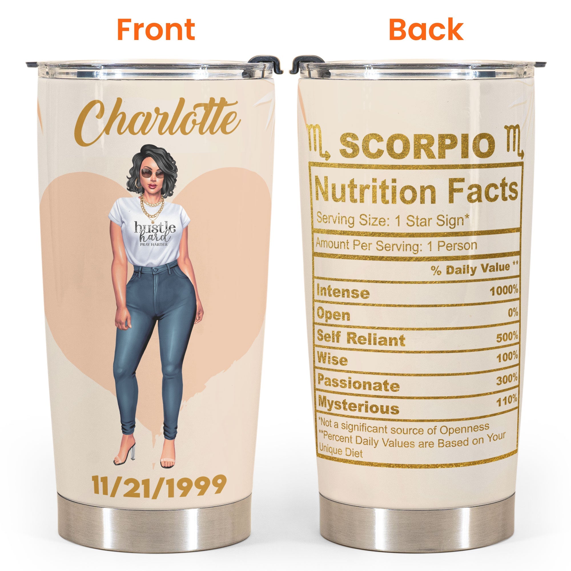 Zodiac Sign - Personalized Tumbler Cup - Birthday Gift For Girl, Friend, Astrology Lover