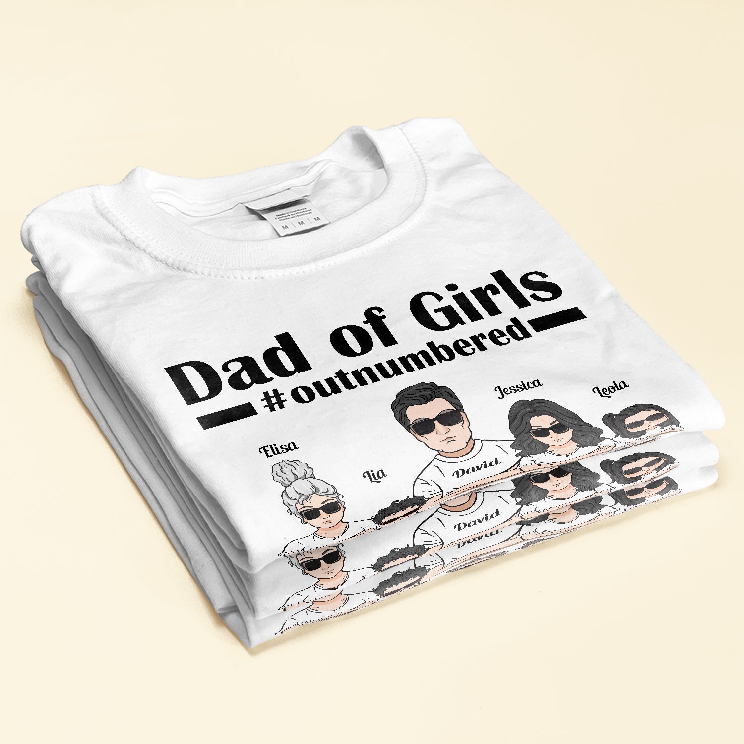 Dad Of Girls - Personalized Shirt - Birthday Father's Day Gift For Dad, Daddy, Fathers - Gift From Wife - Daughters