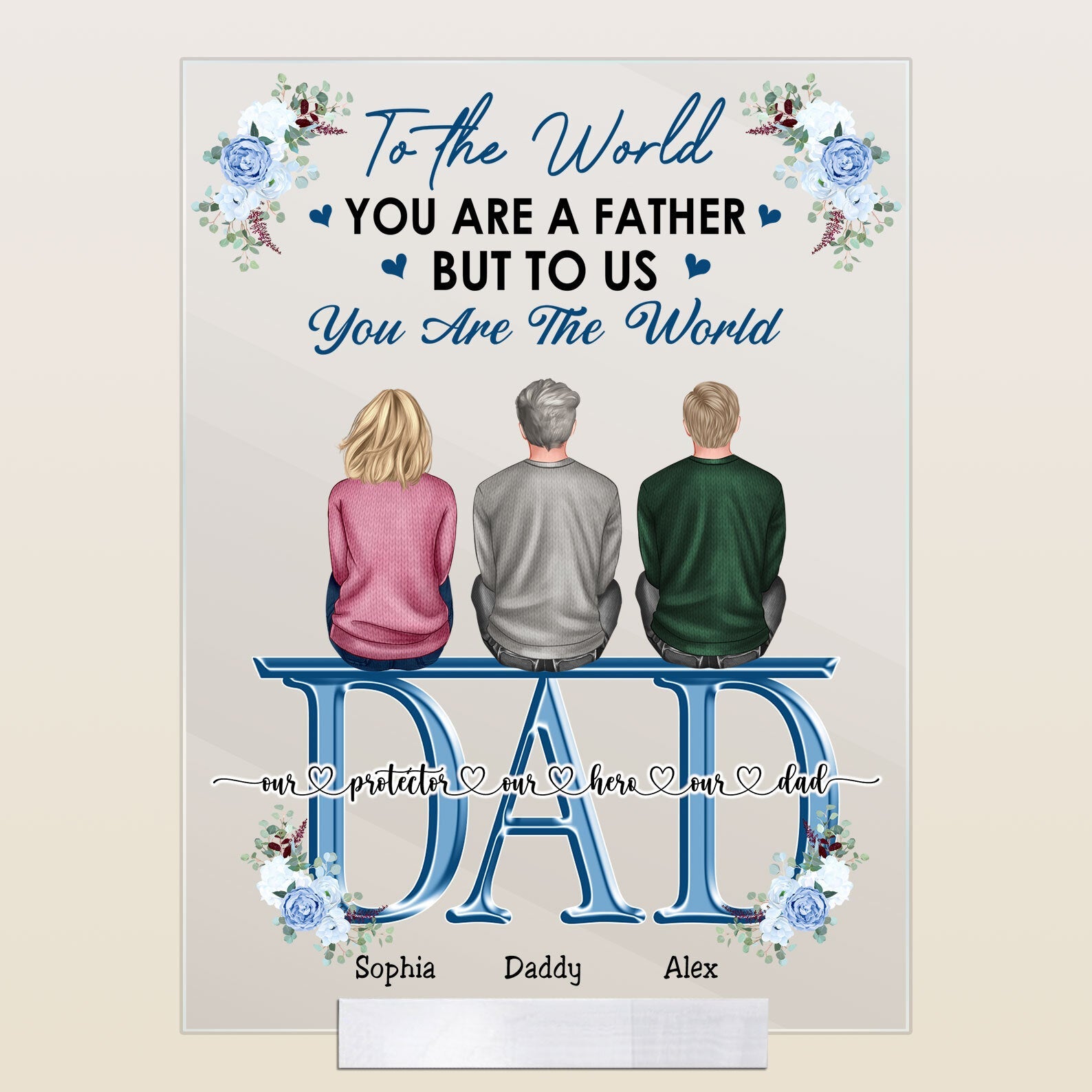 Dad We Love You - Personalized Acrylic Plaque