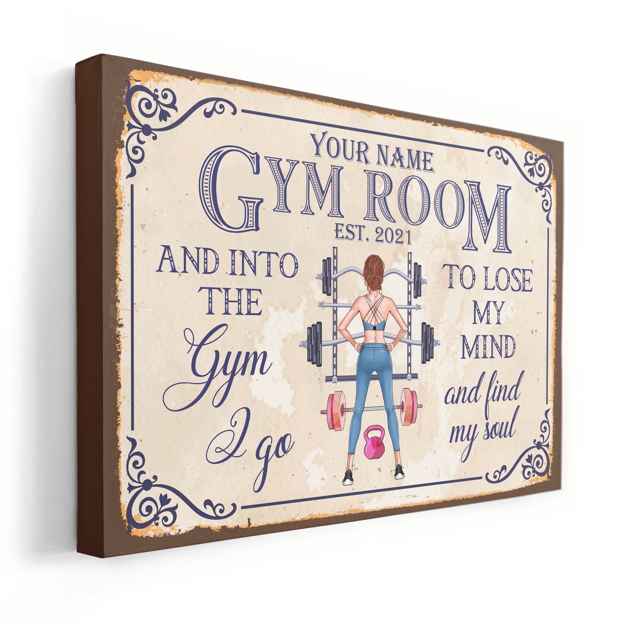 Gym Room - Personalized Poster/Wrapped Canvas - Gift For Fitness Lovers