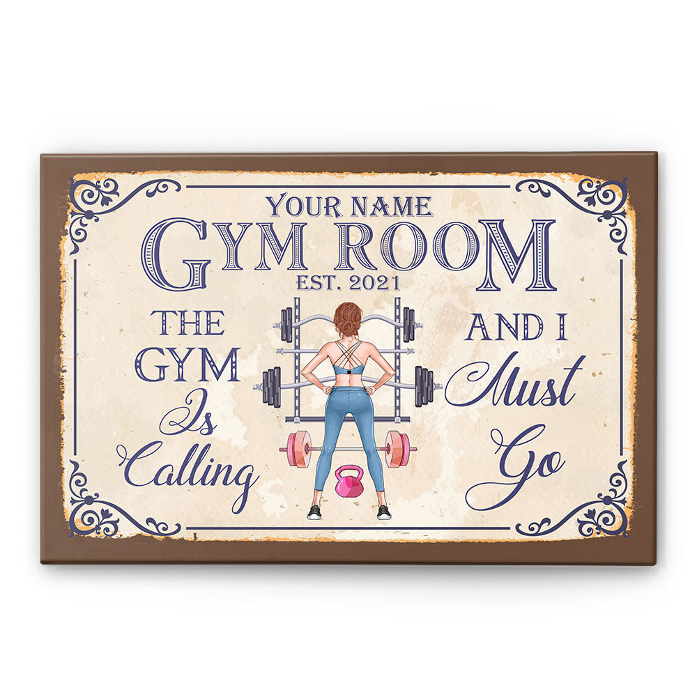 Gym Room - Personalized Poster/Wrapped Canvas - Gift For Fitness Lovers