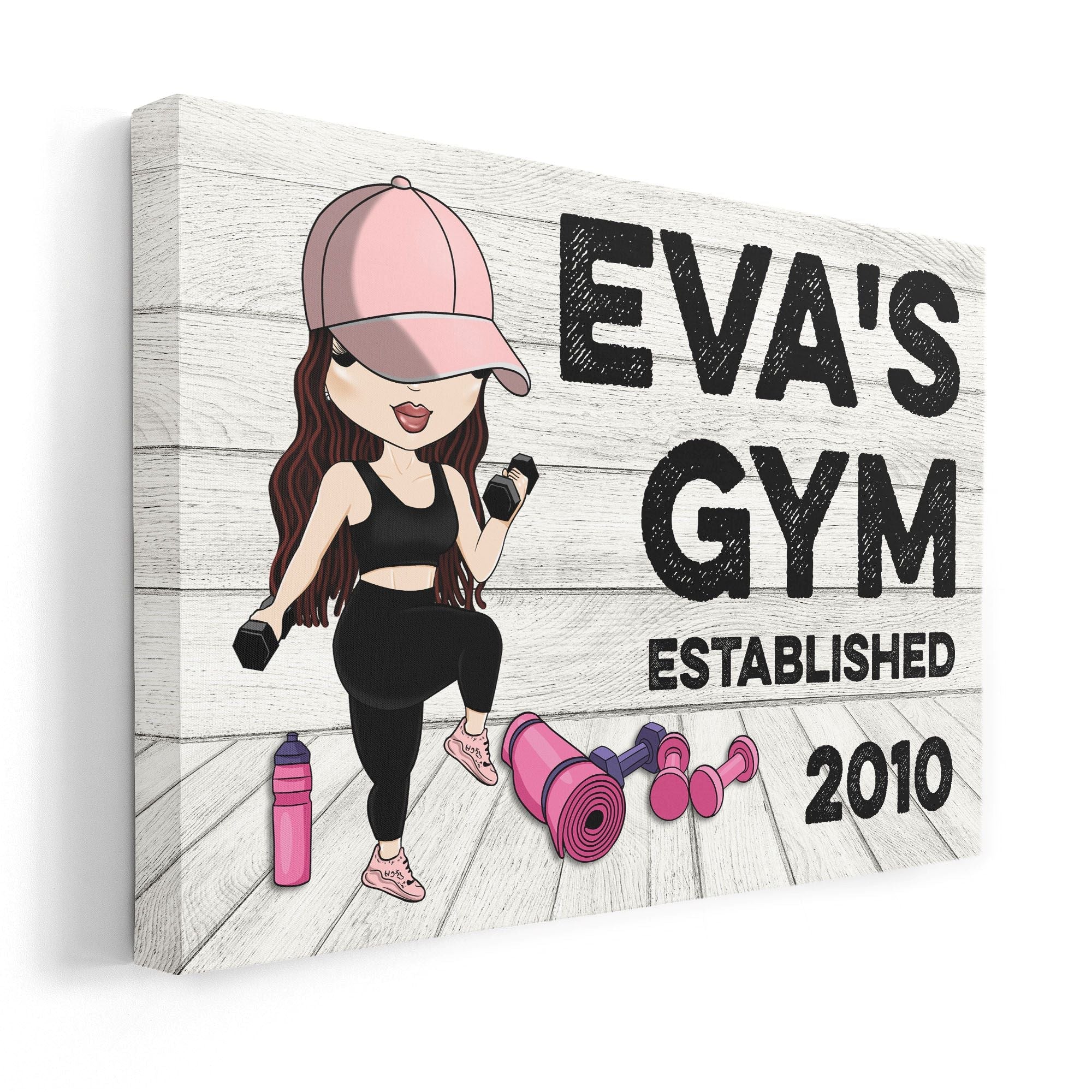 Gym Sign - Personalized Poster/Canvas - Gift For Gymer - Cute Fitness Girl