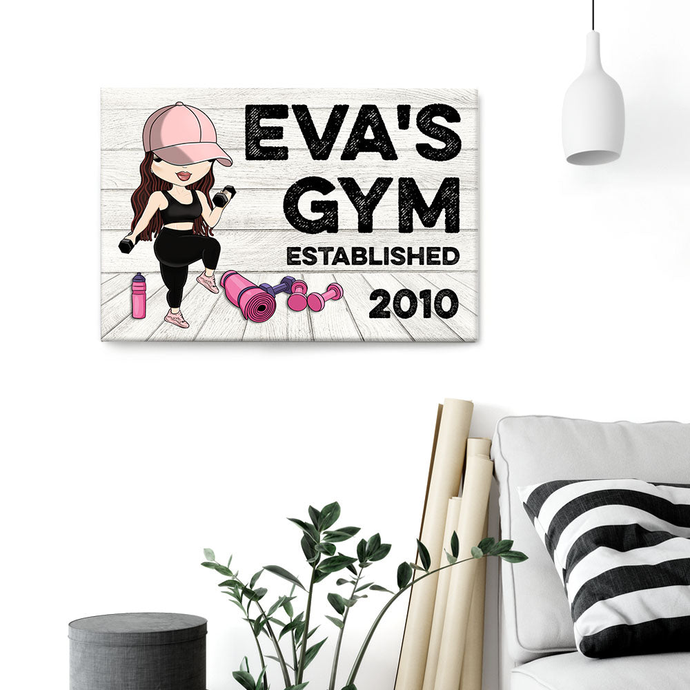 Gym Sign - Personalized Poster/Canvas - Gift For Gymer - Cute Fitness Girl