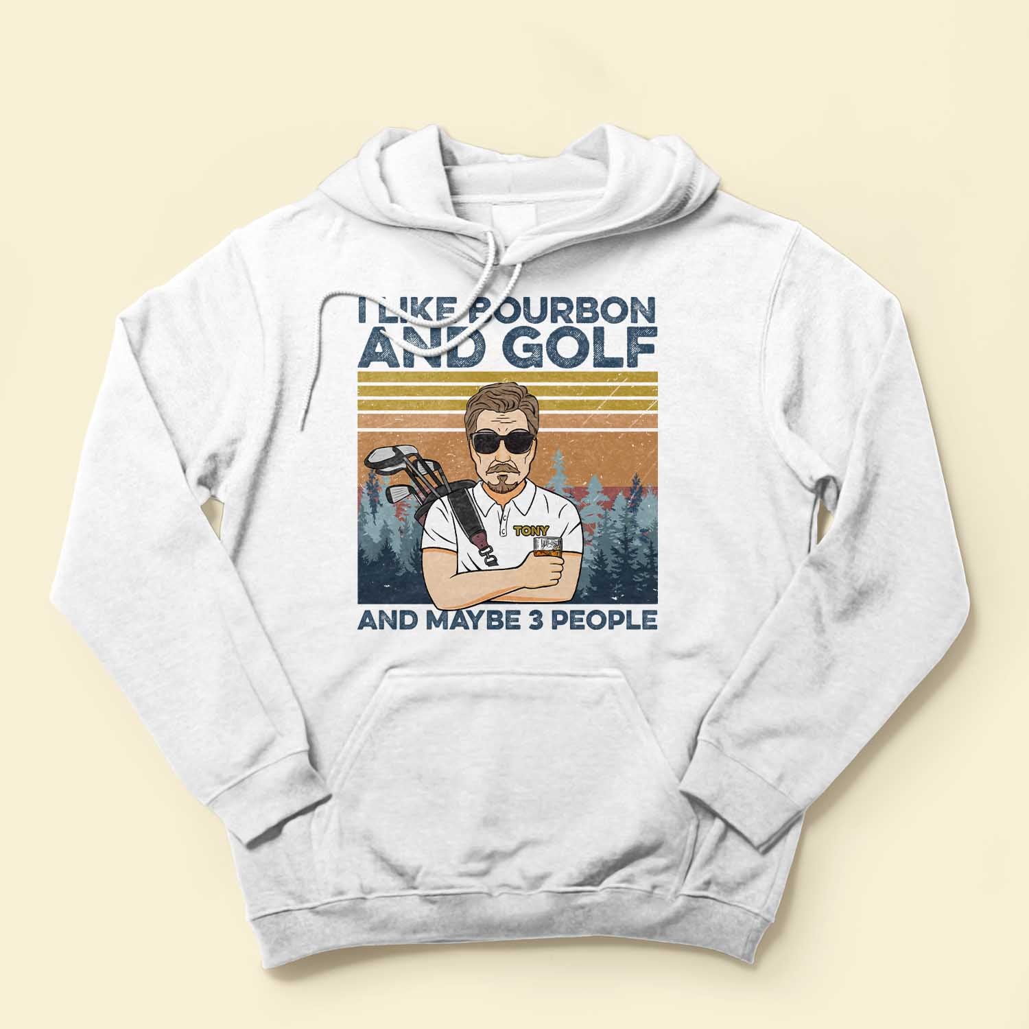 I Like Beer, Bourbon And Golf - Personalized Shirt - Father's Day Gift For Dad