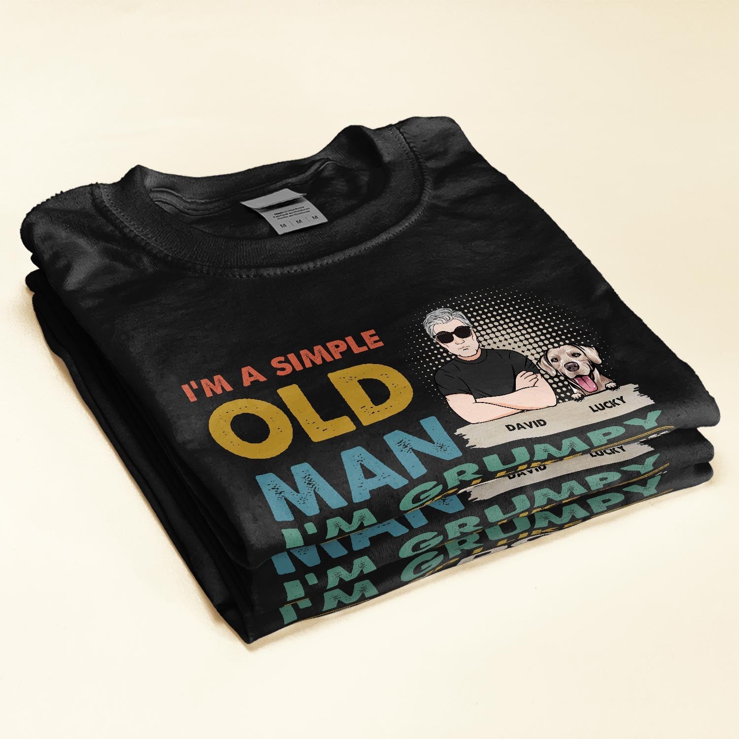 I'm A Simple Old Man I Like My Dogs - Personalized Shirt - Birthday, Father's day Gift For Dog Dad, Dog Father, Old Man