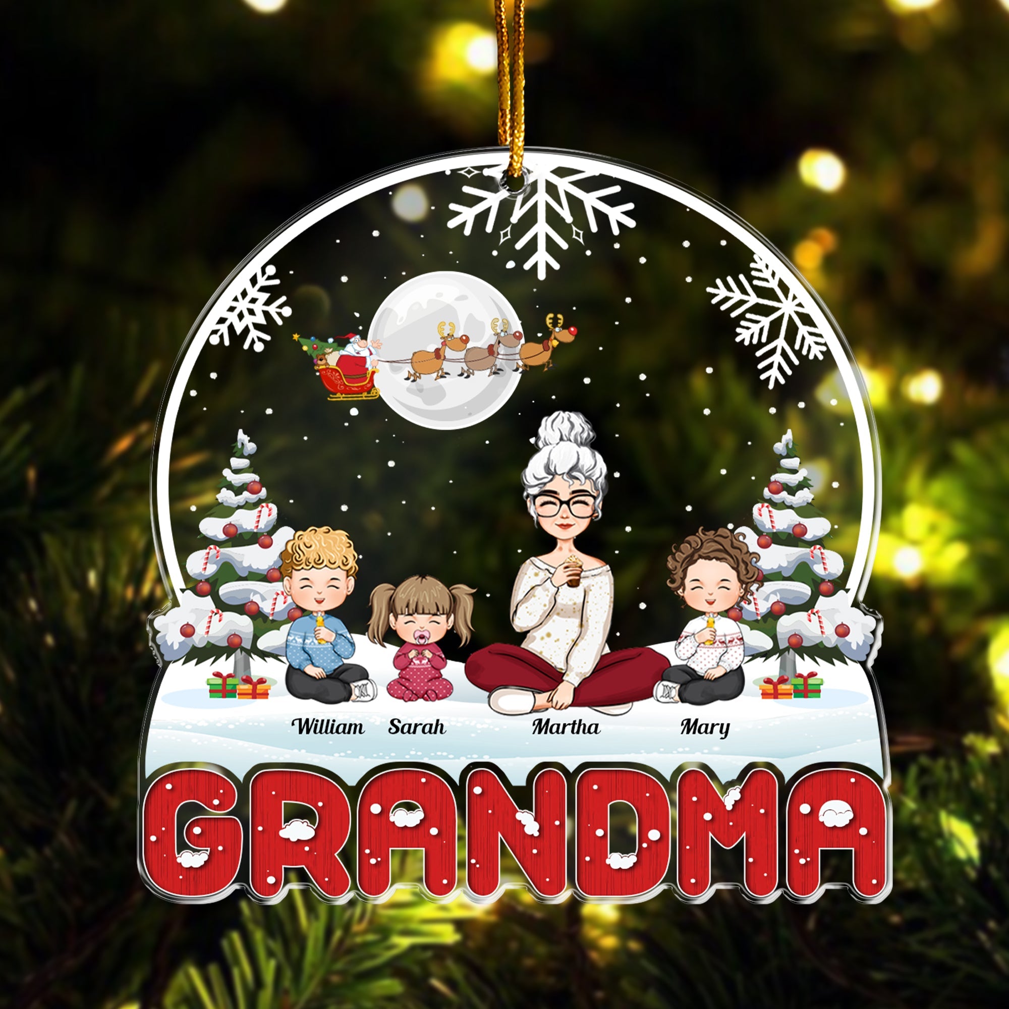 My Grandma - Personalized Grandma Shaped Acrylic Ornament