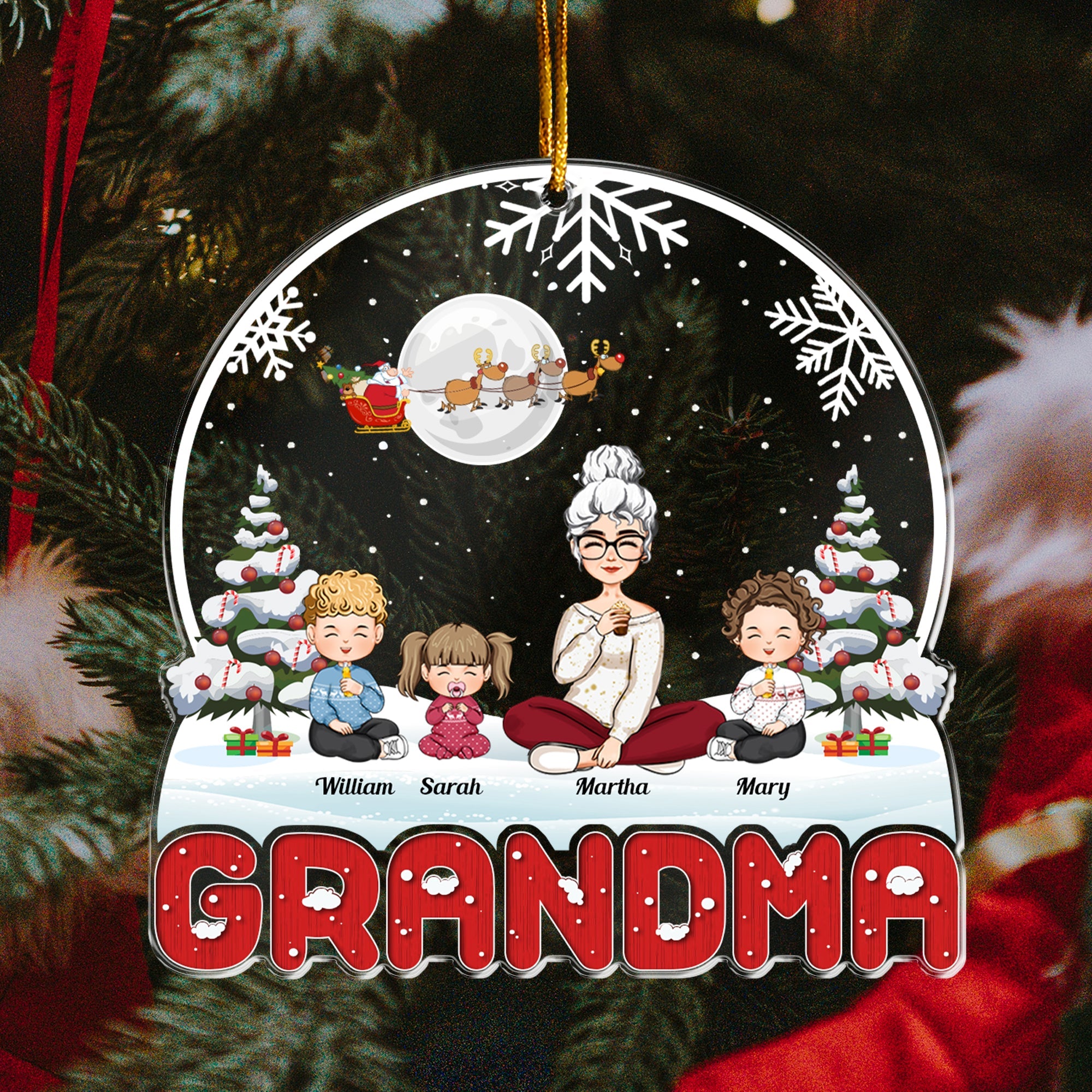 My Grandma - Personalized Grandma Shaped Acrylic Ornament