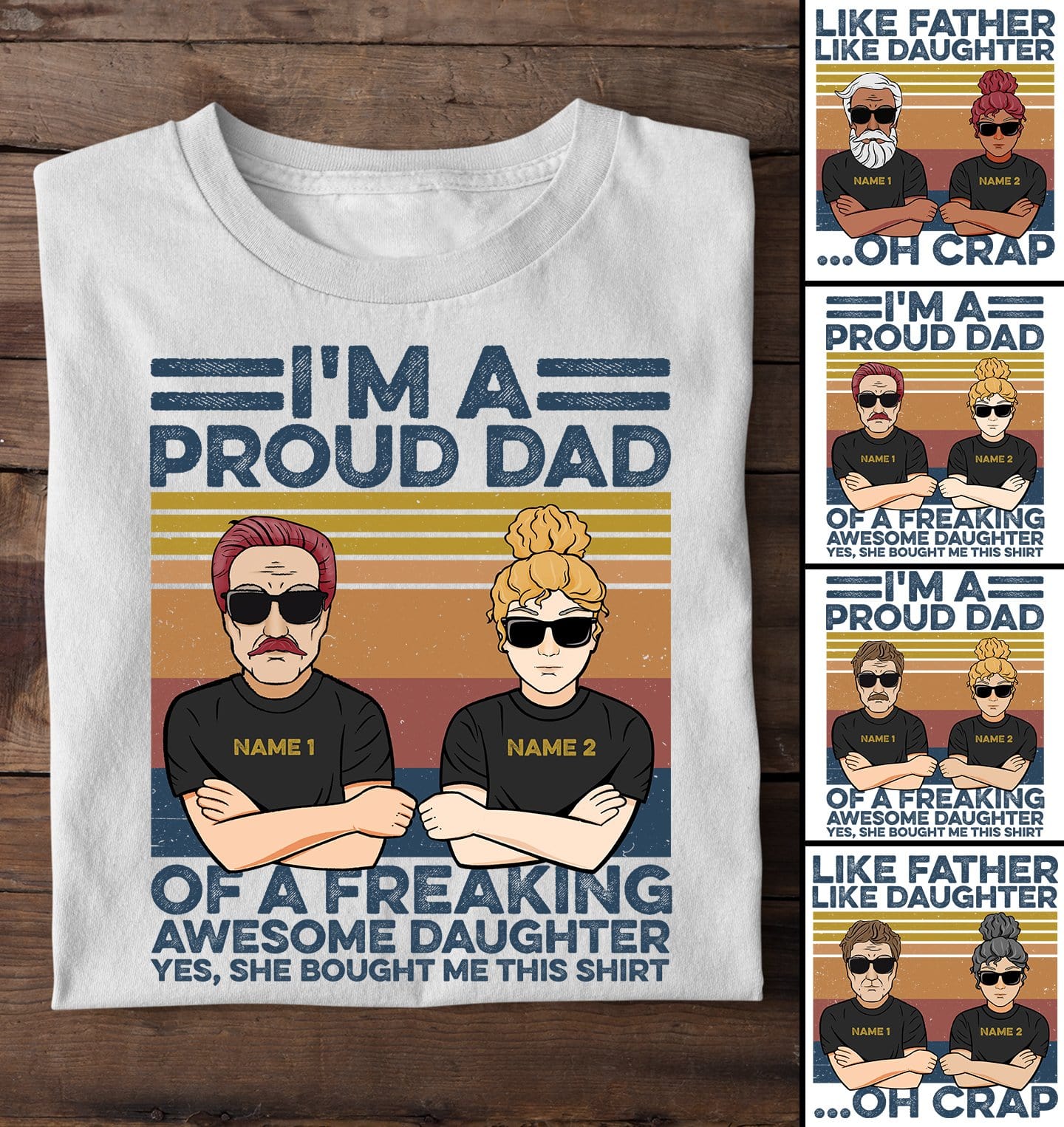 Like Father Like Daughter ...Oh Crap, I'm A Proud Dad Of A Freaking Awesome Daughter Shirt-Macorner