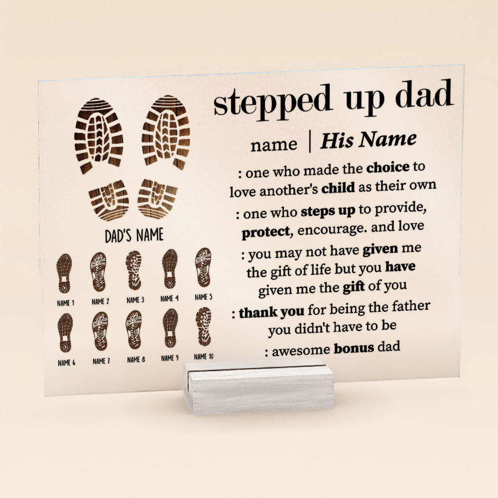 Thank You Stepped Up Dad - Personalized Acrylic Plaque