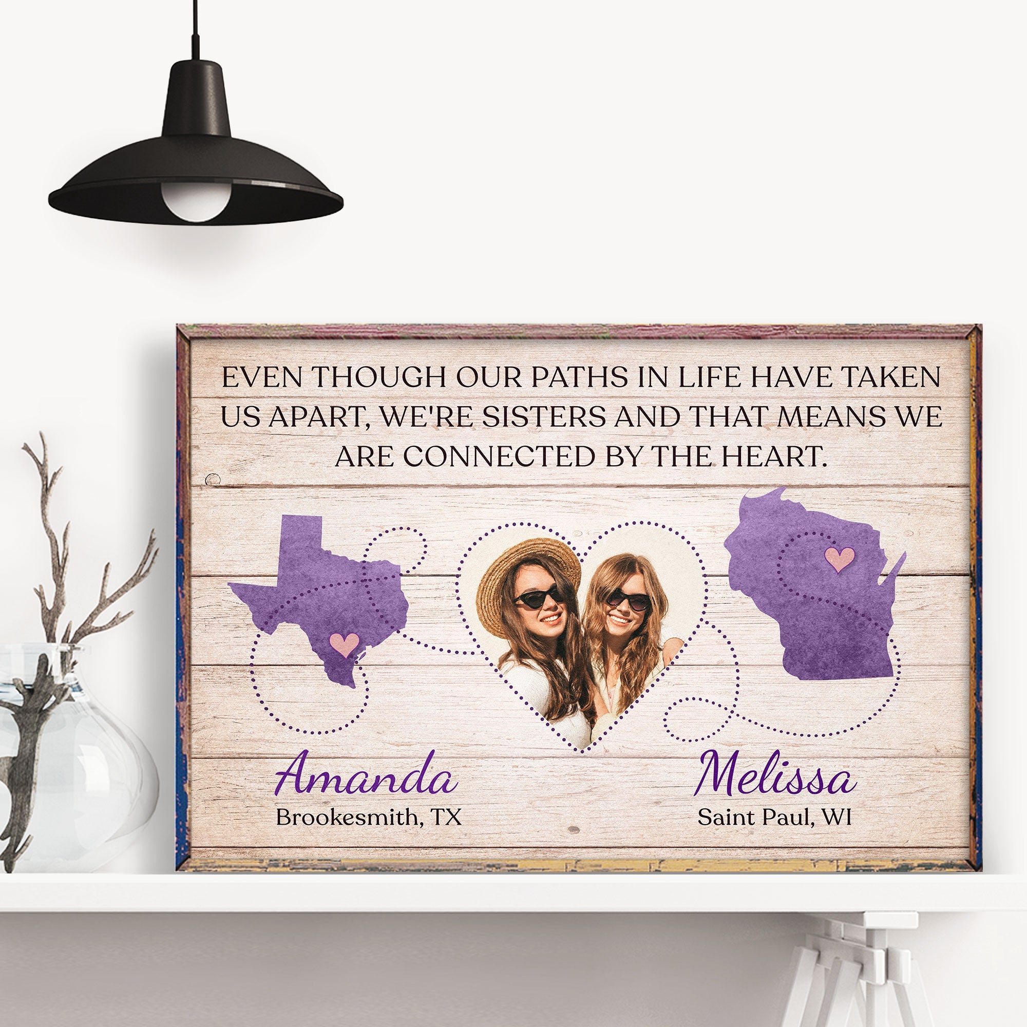 Even Though Our Paths In Life Have Taken Us Apart, Sisters Custom Poster, Gift For Sisters-Macorner