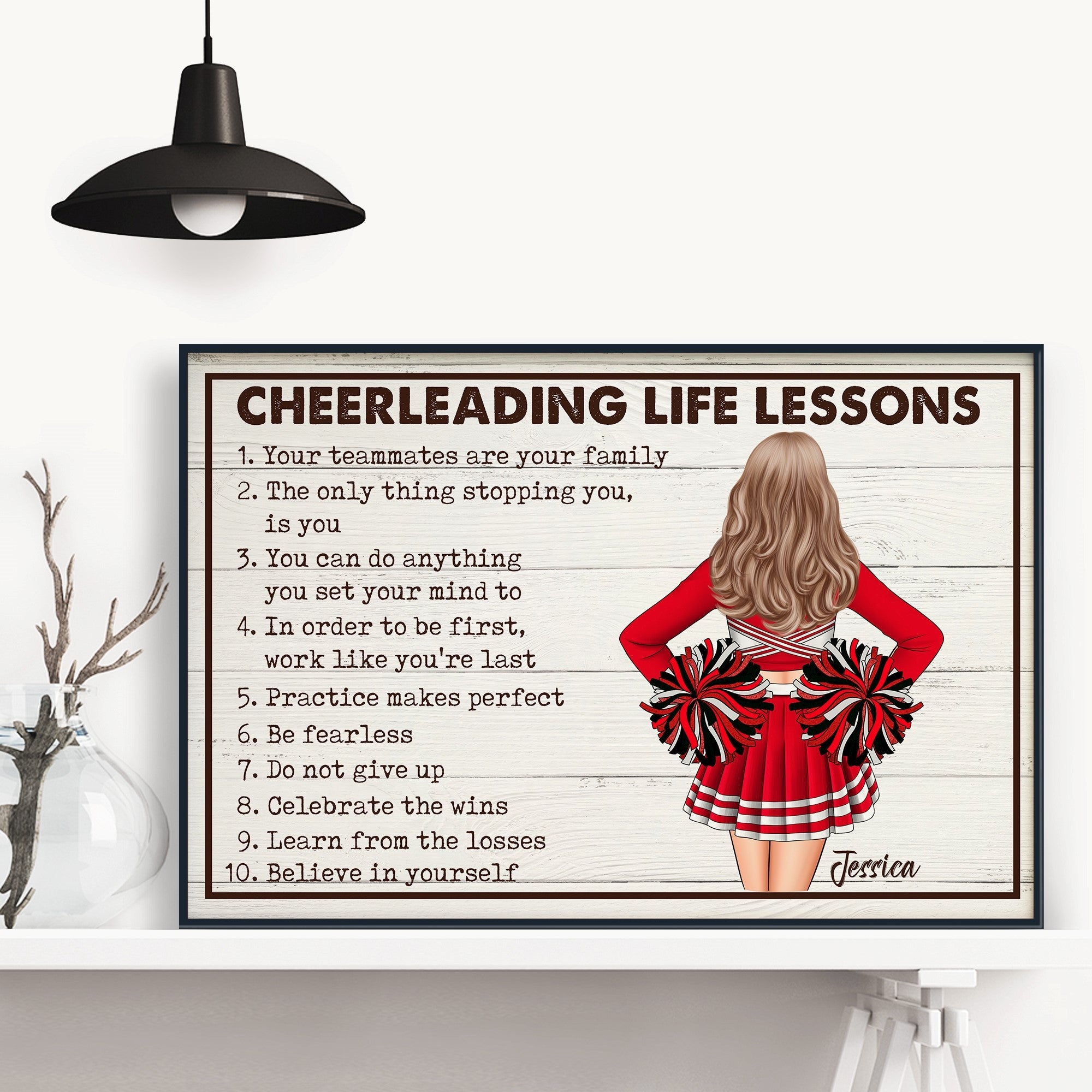 Cheerleading Life Lessons - Personalized Poster/Wrapped Canvas - Birthday Gift For Cheerleading Coach, Cheerleader