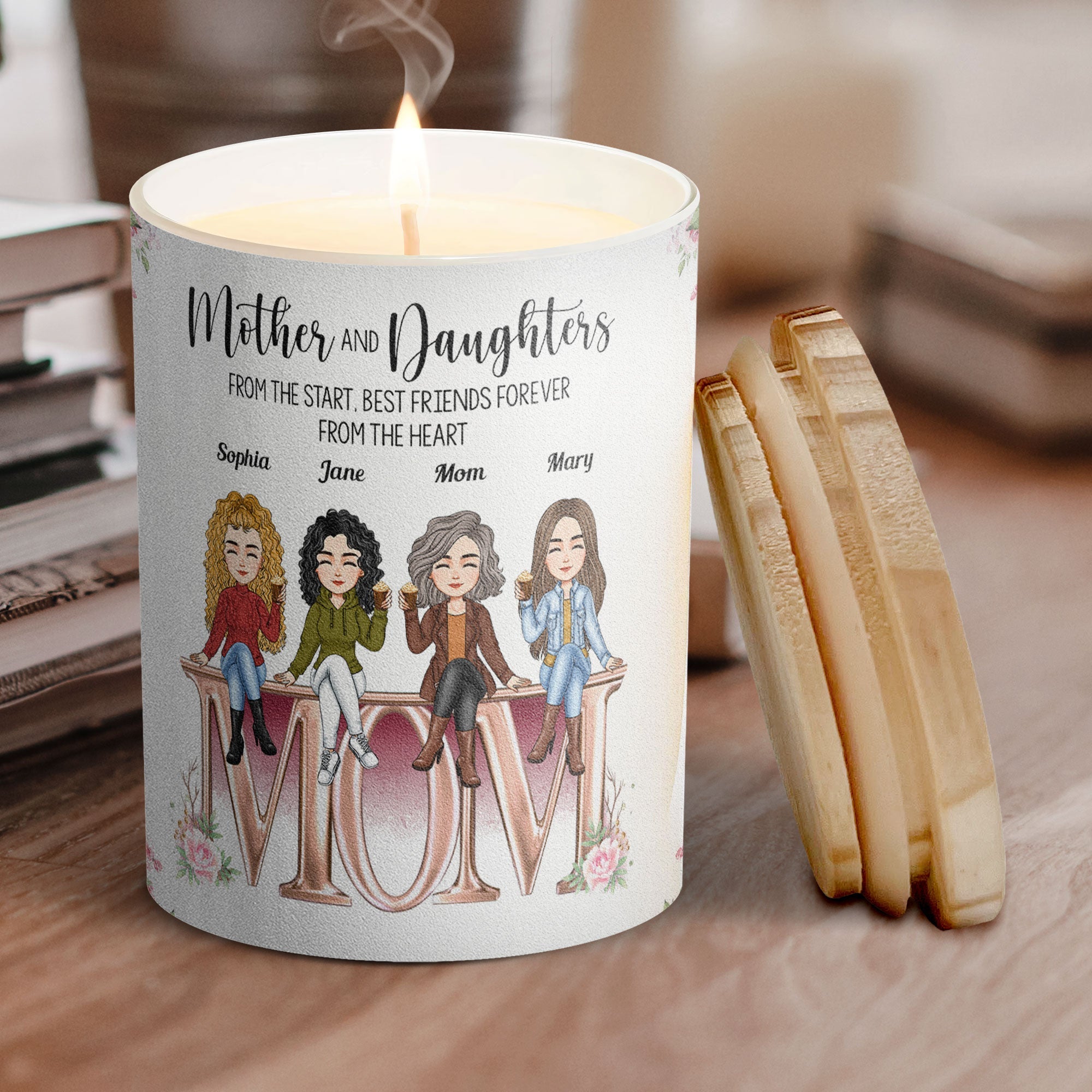 The Love Between Mother And Daughters - Personalized Candle