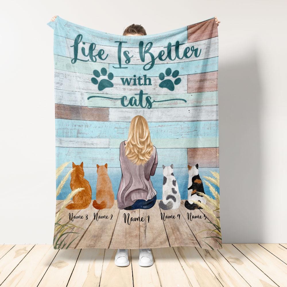 Life Is Better With Cats Blanket-Macorner