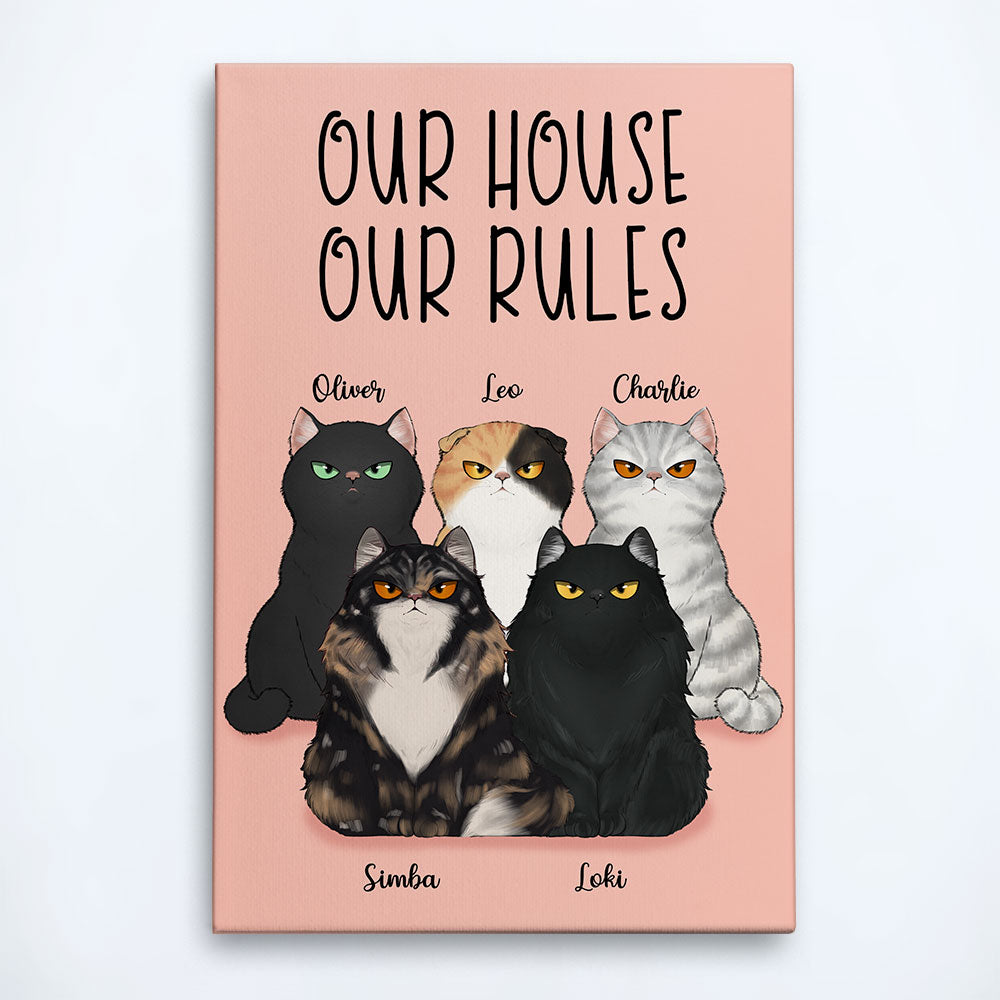 My House My Rules - Personalized Poster/Canvas - Gift For Cat Lover, Cat Owner, Cat Mom, Cat Girl, Cat Dad