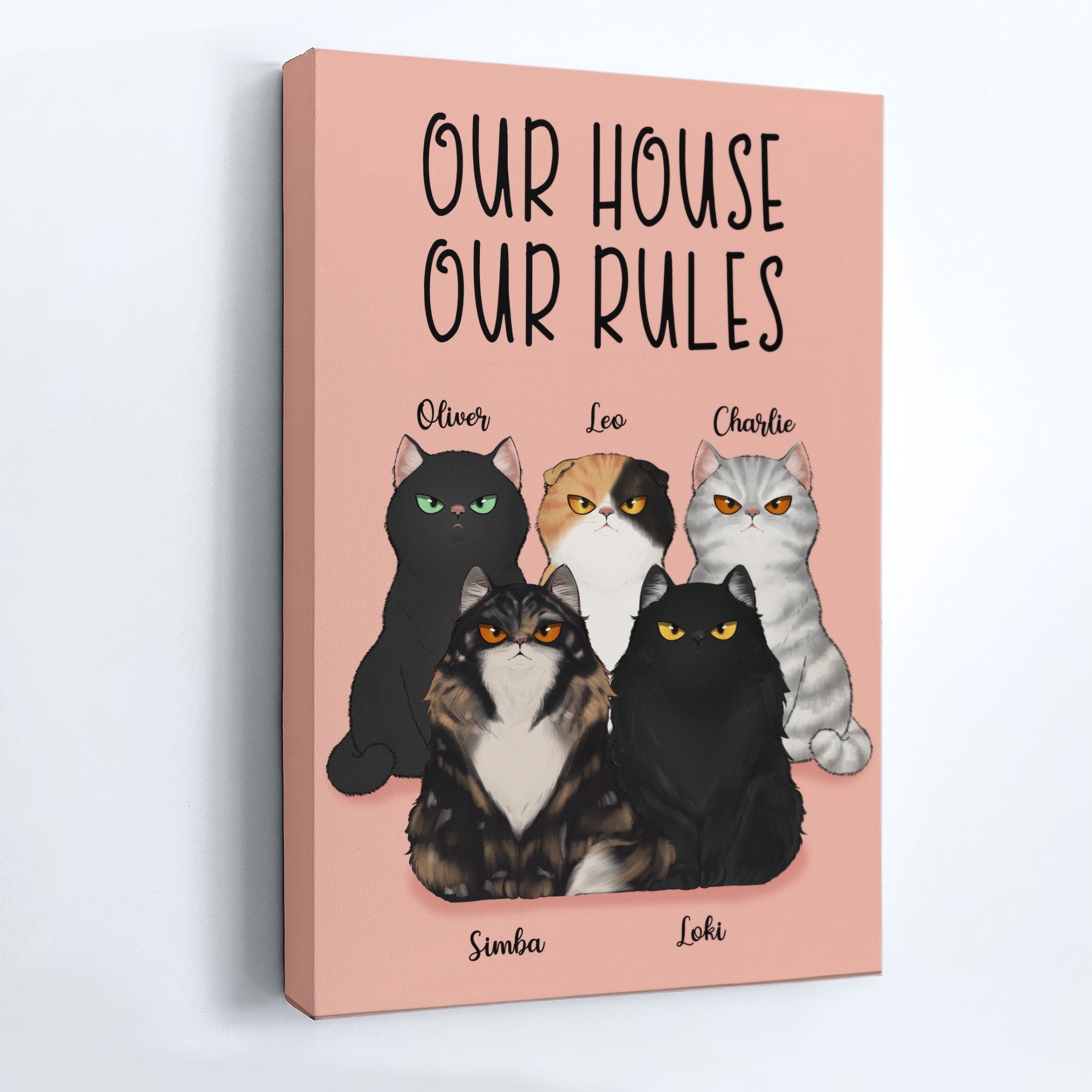 My House My Rules - Personalized Poster/Canvas - Gift For Cat Lover, Cat Owner, Cat Mom, Cat Girl, Cat Dad