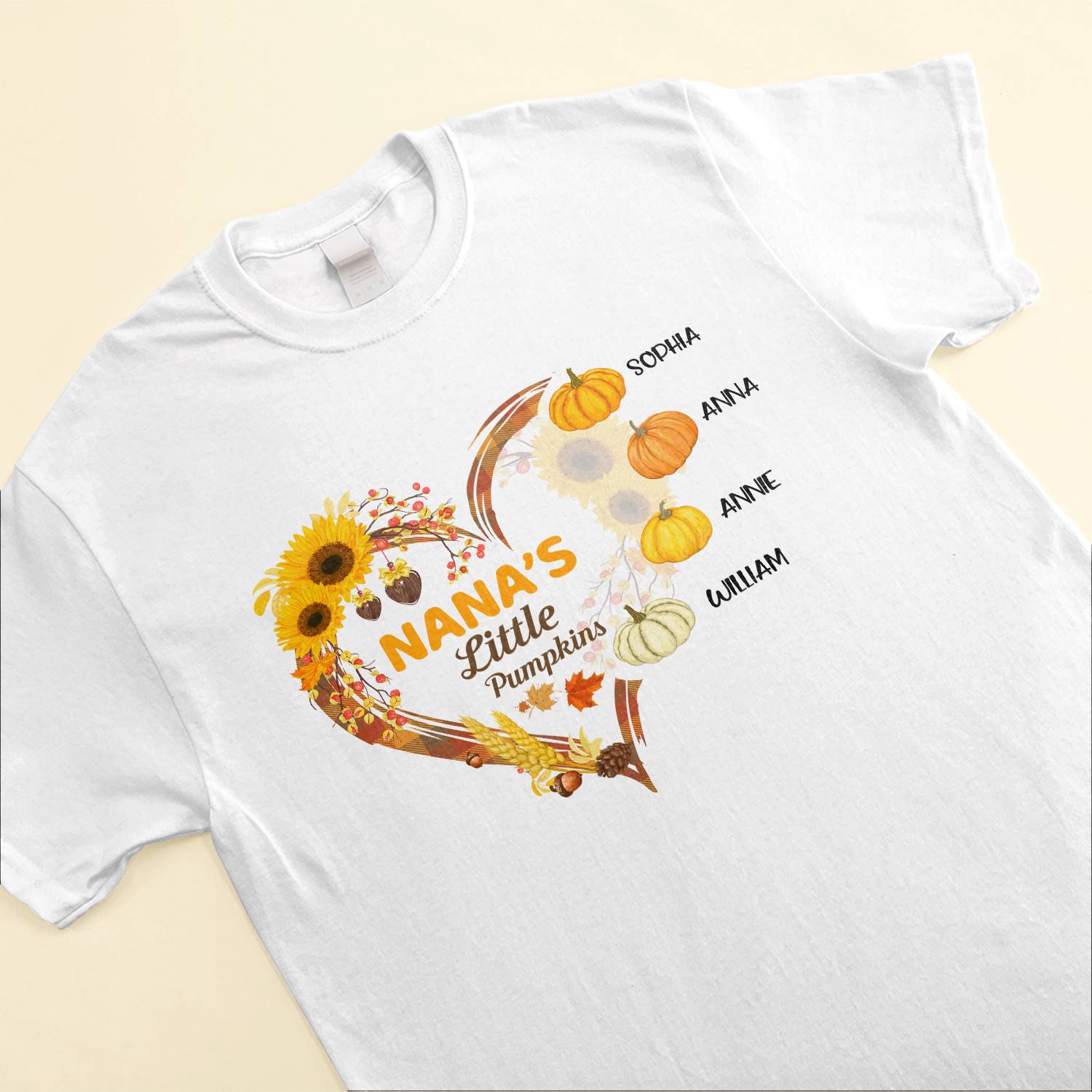 Nana's Little Pumpkins - Personalized Shirt - Fall Season Gift For Grandmother