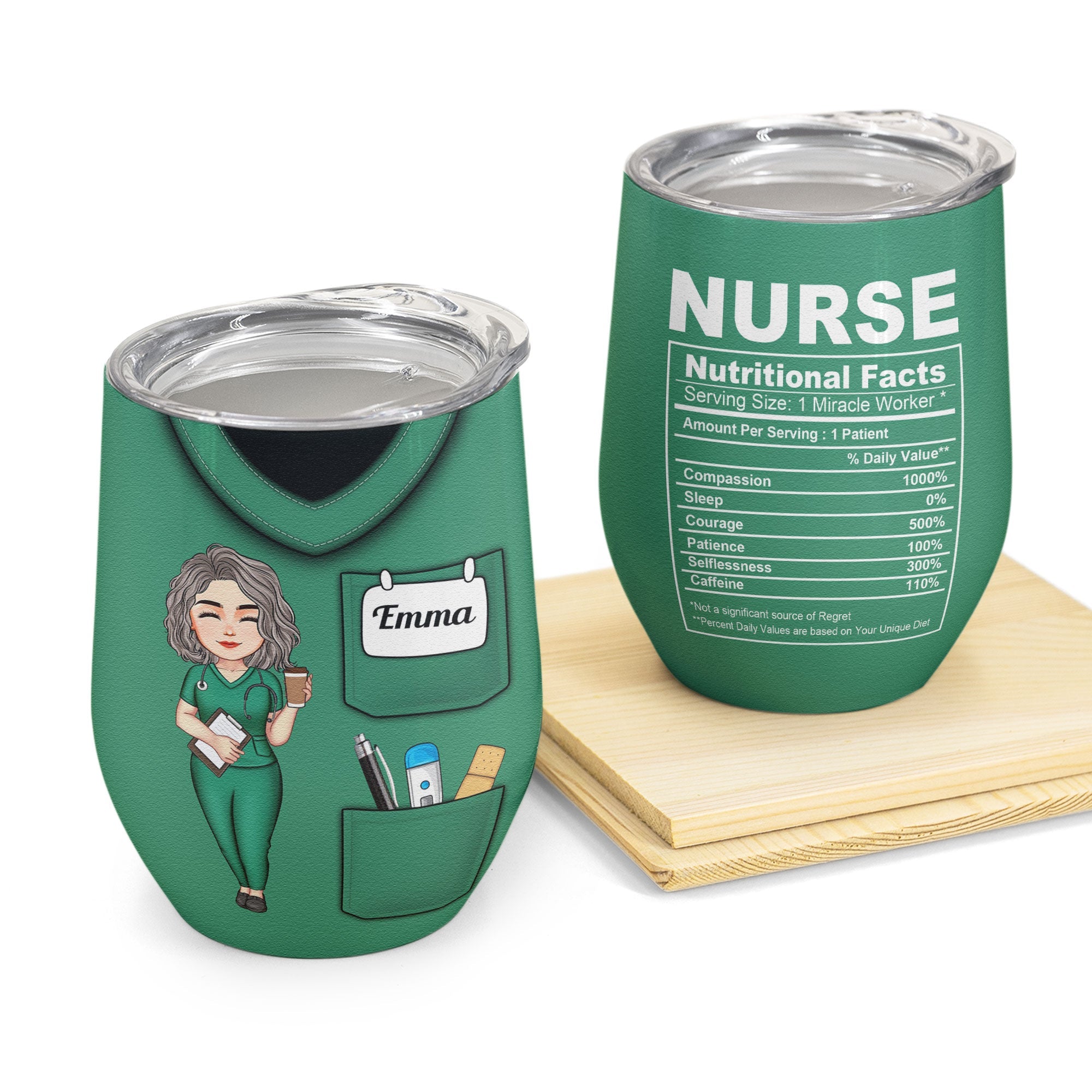 Nurse Nutrition Facts - Personalized Wine Tumbler